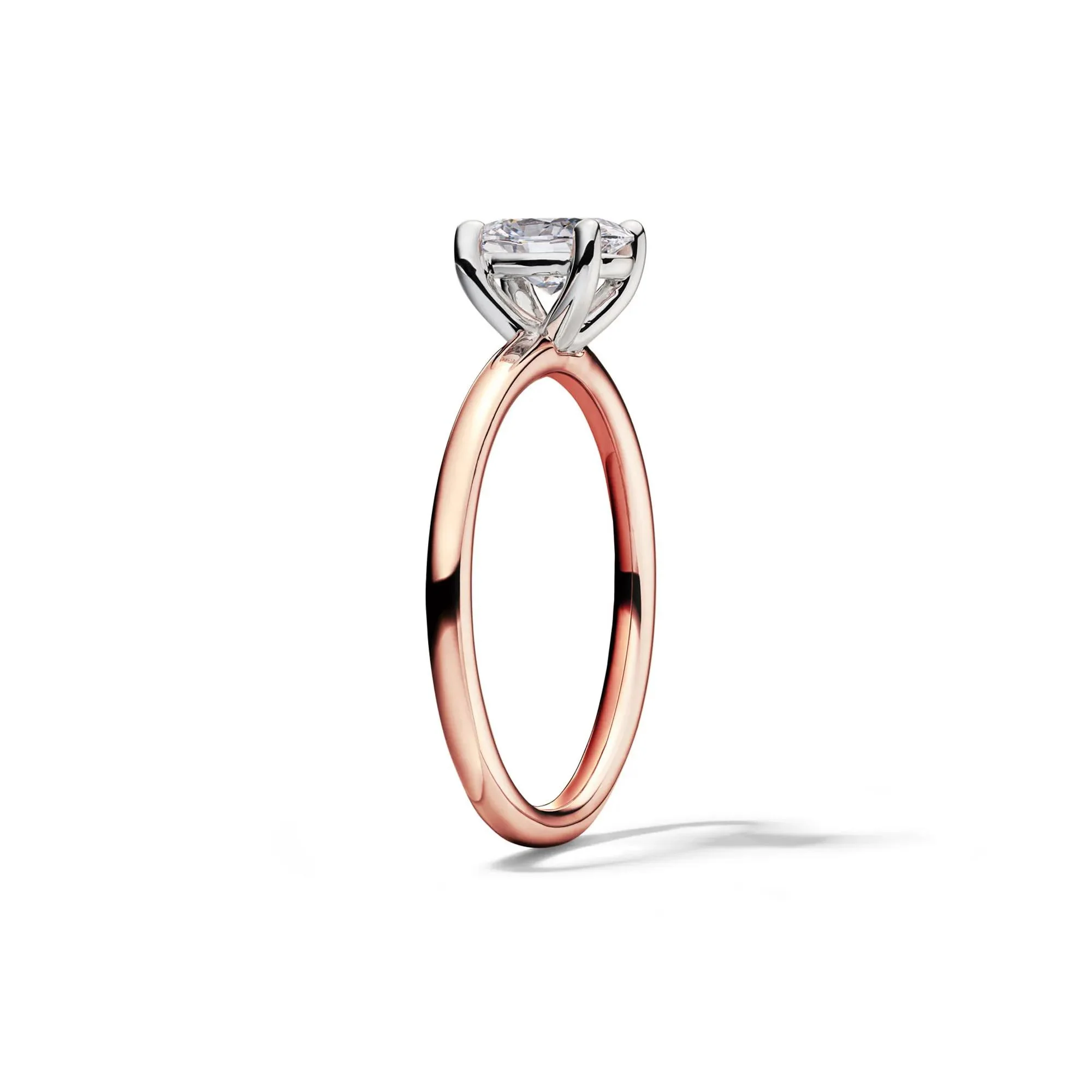 Lab Grown Diamond Solitaire Oval Engagement Ring 14K Rose Gold (1/2 CT.) Size 7.5 2mm - Image 3