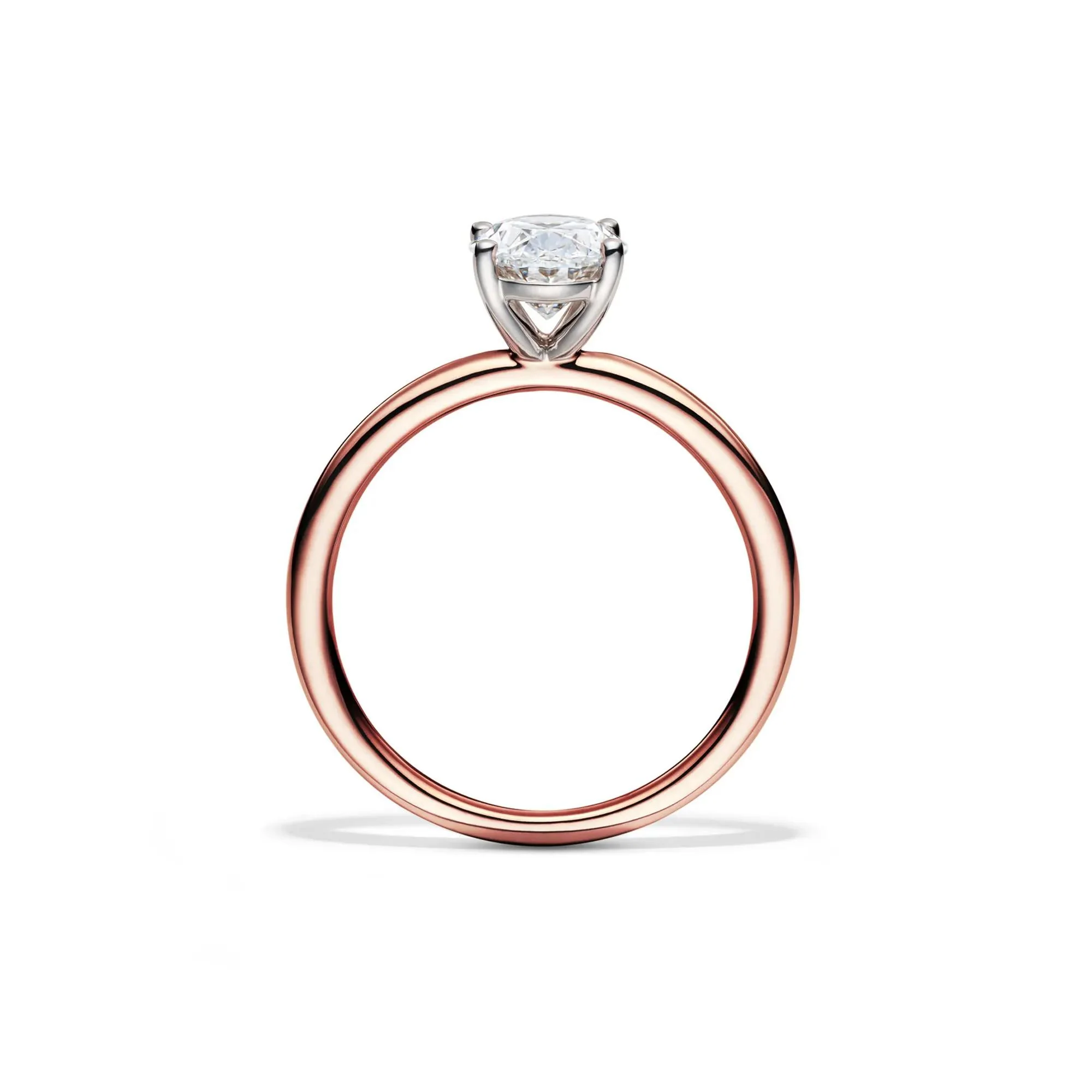 Lab Grown Diamond Solitaire Oval Engagement Ring 14K Rose Gold (1/2 CT.) Size 9 2mm - Image 2