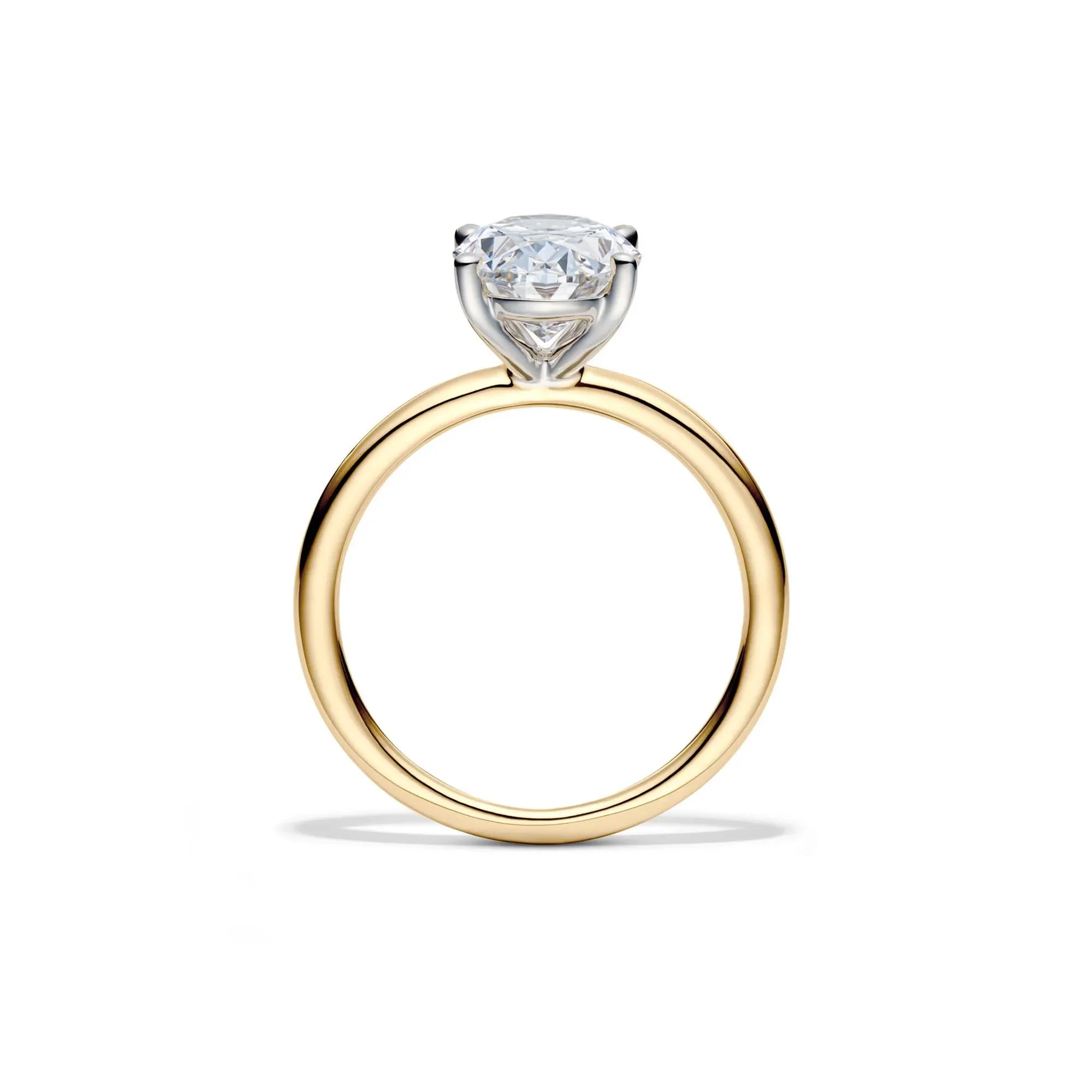 Lab Grown Diamond Oval Solitaire 14K Yellow and White Gold (3 CT.) Ring Size 12 2mm - Image 2