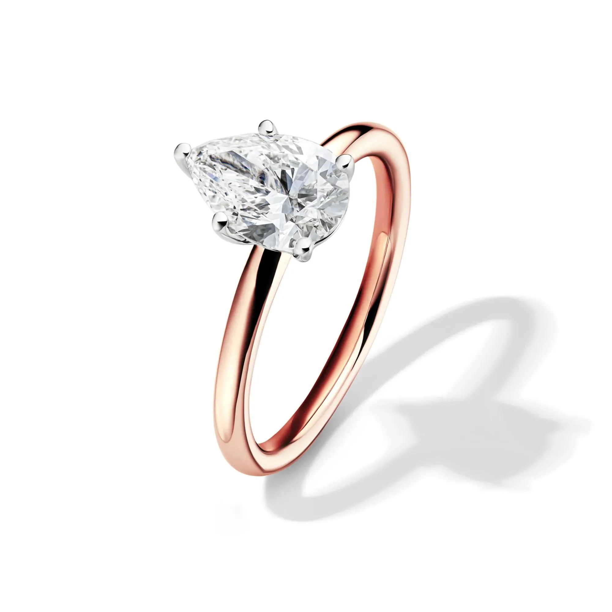 Lab Grown Diamond Pear-Shaped Solitaire Engagement Ring 14K Rose Gold (1/2 CT.) Size 5.5 2mm - Image 4