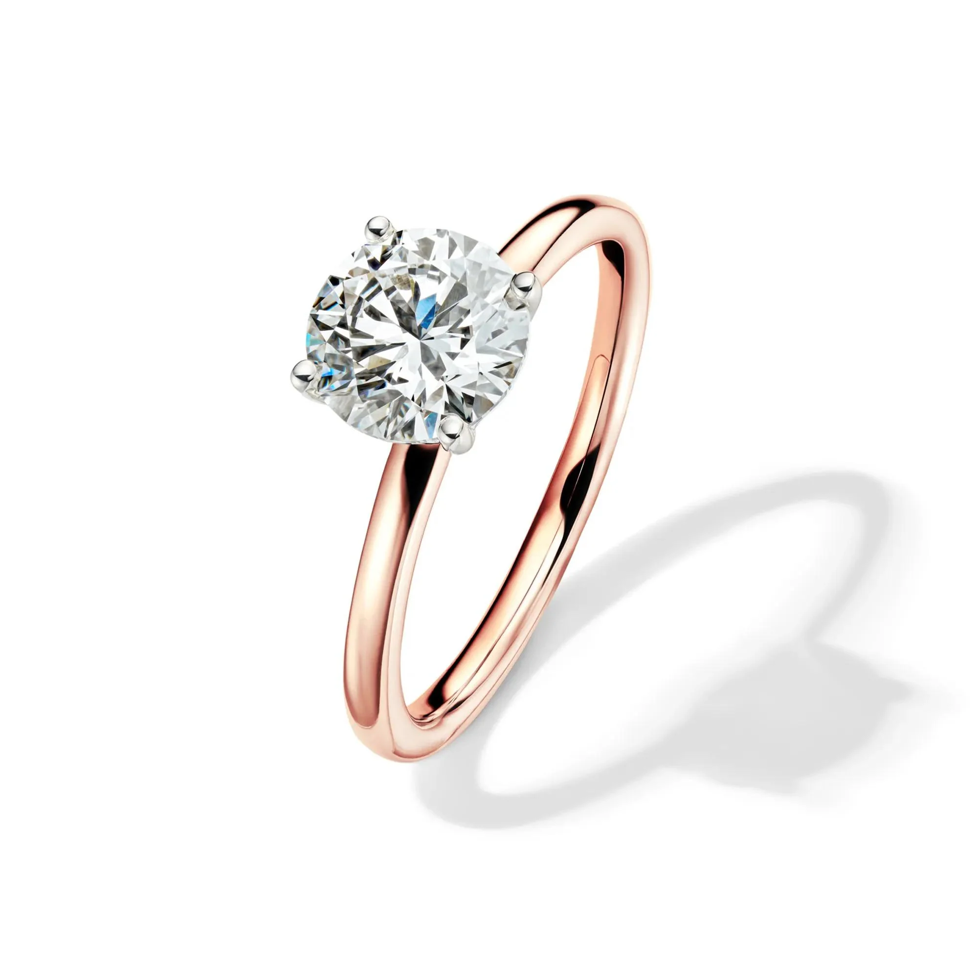 Lab Grown Diamond Solitaire Round Engagement Ring 14K Rose Gold (1/2 CT.) Size 10 2mm - Image 4