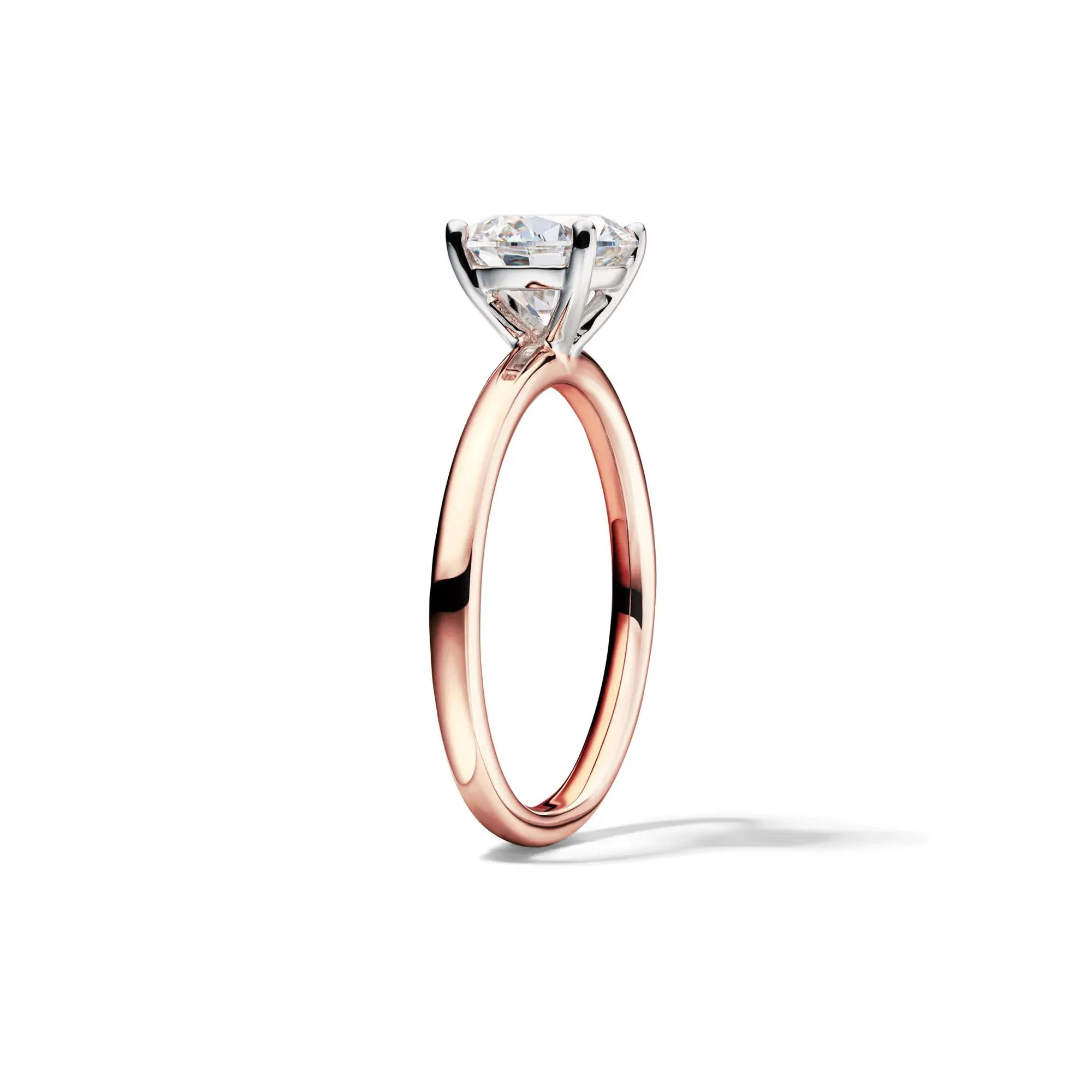 Lab Grown Diamond Solitaire Round Engagement Ring 14K Rose Gold (1/2 CT.) Size 7.5 2mm - Image 3
