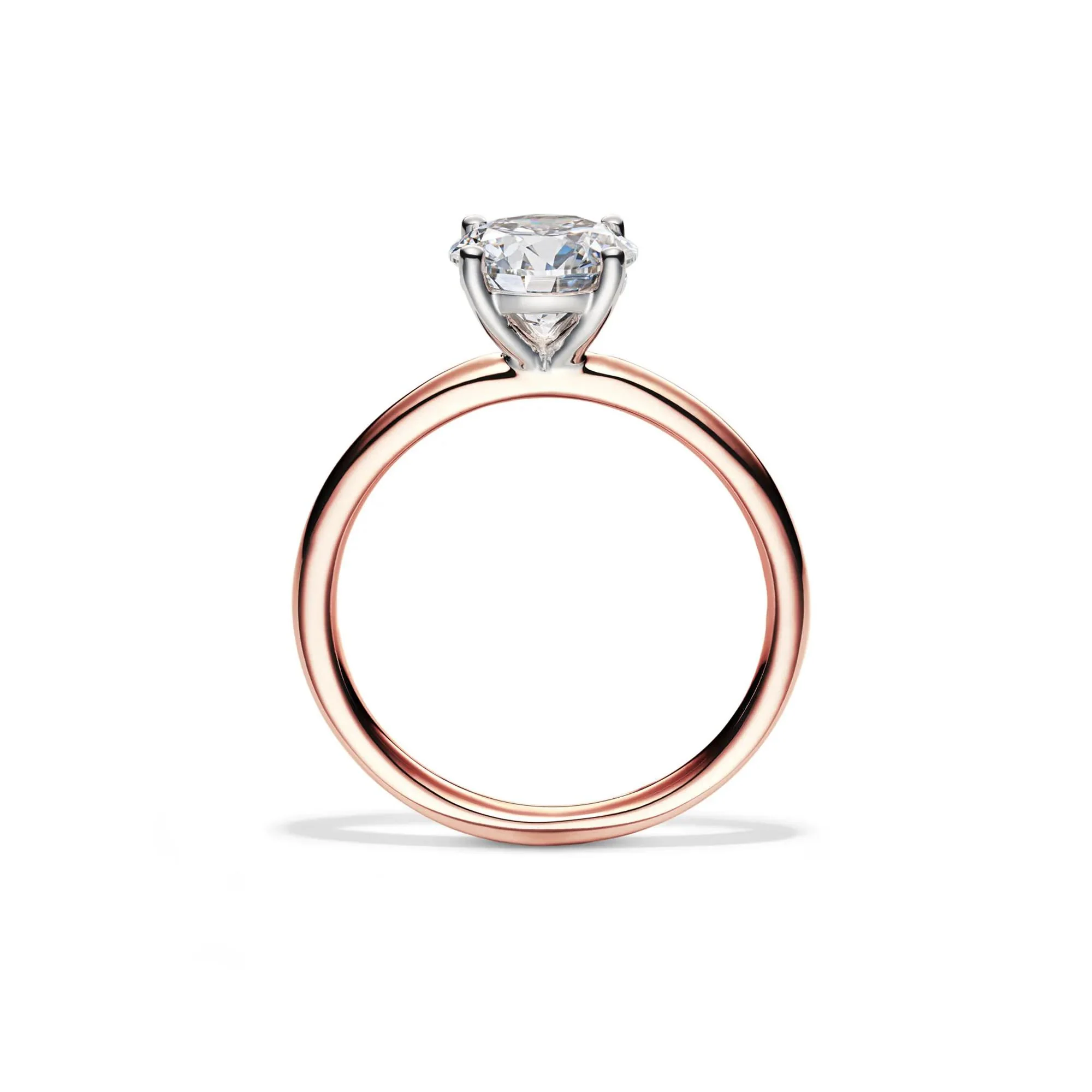 Lab Grown Diamond Solitaire Round Engagement Ring 14K Rose Gold (1/2 CT.) Size 9 2mm - Image 2
