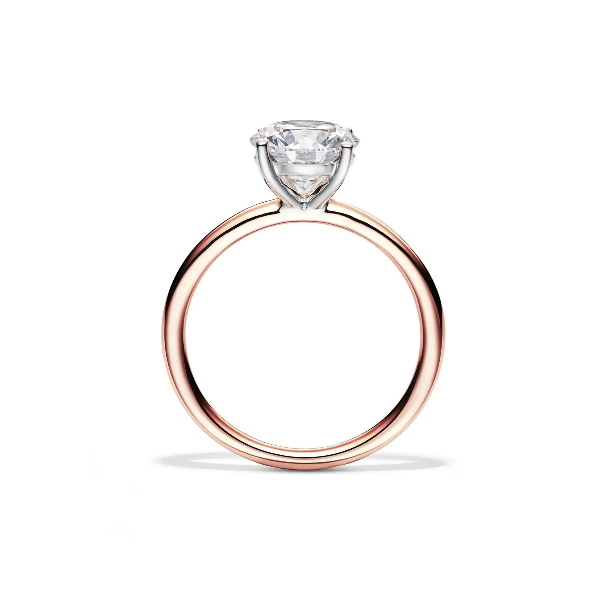 Lab Grown Diamond Round Solitaire Ring 14K Rose Gold (2 CT.) Size 5 2mm - Image 2