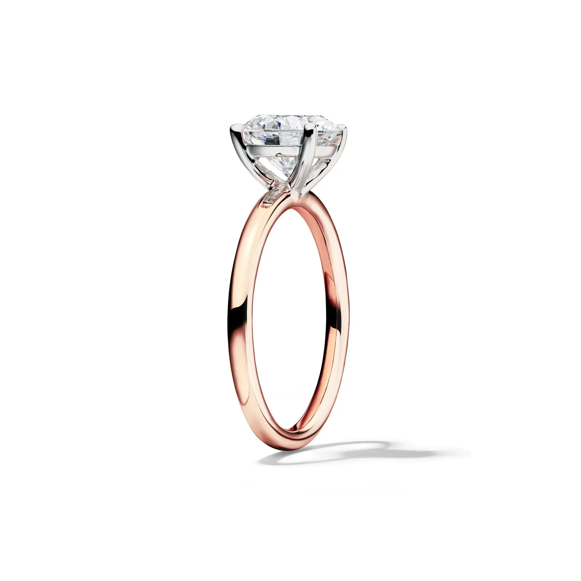 Lab Grown Diamond Round Solitaire Ring 14K Rose Gold (2 CT.) Size 7.5 2mm - Image 3