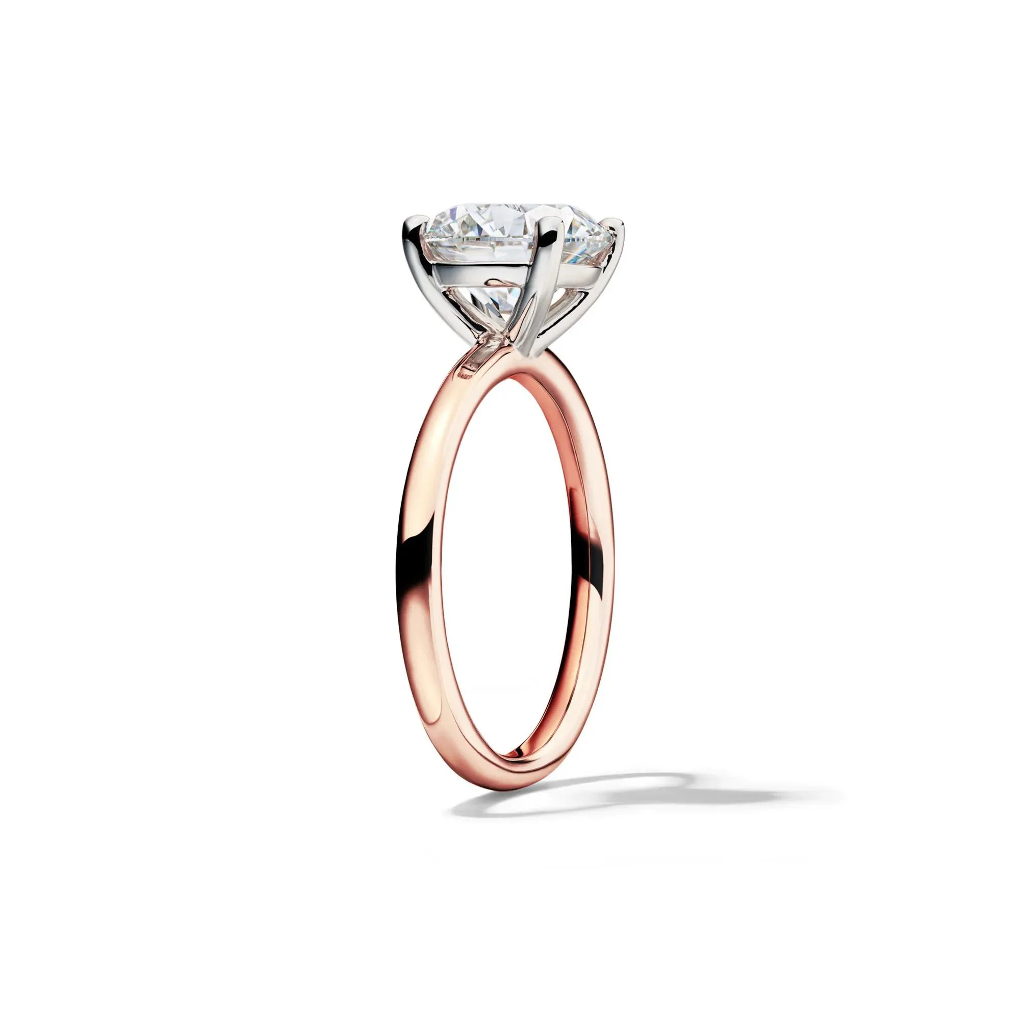 Lab Grown Diamond Solitaire Round Engagement Ring 14K Rose Gold (3 CT.) Round Brilliant Cut Size 4 2mm - Image 3