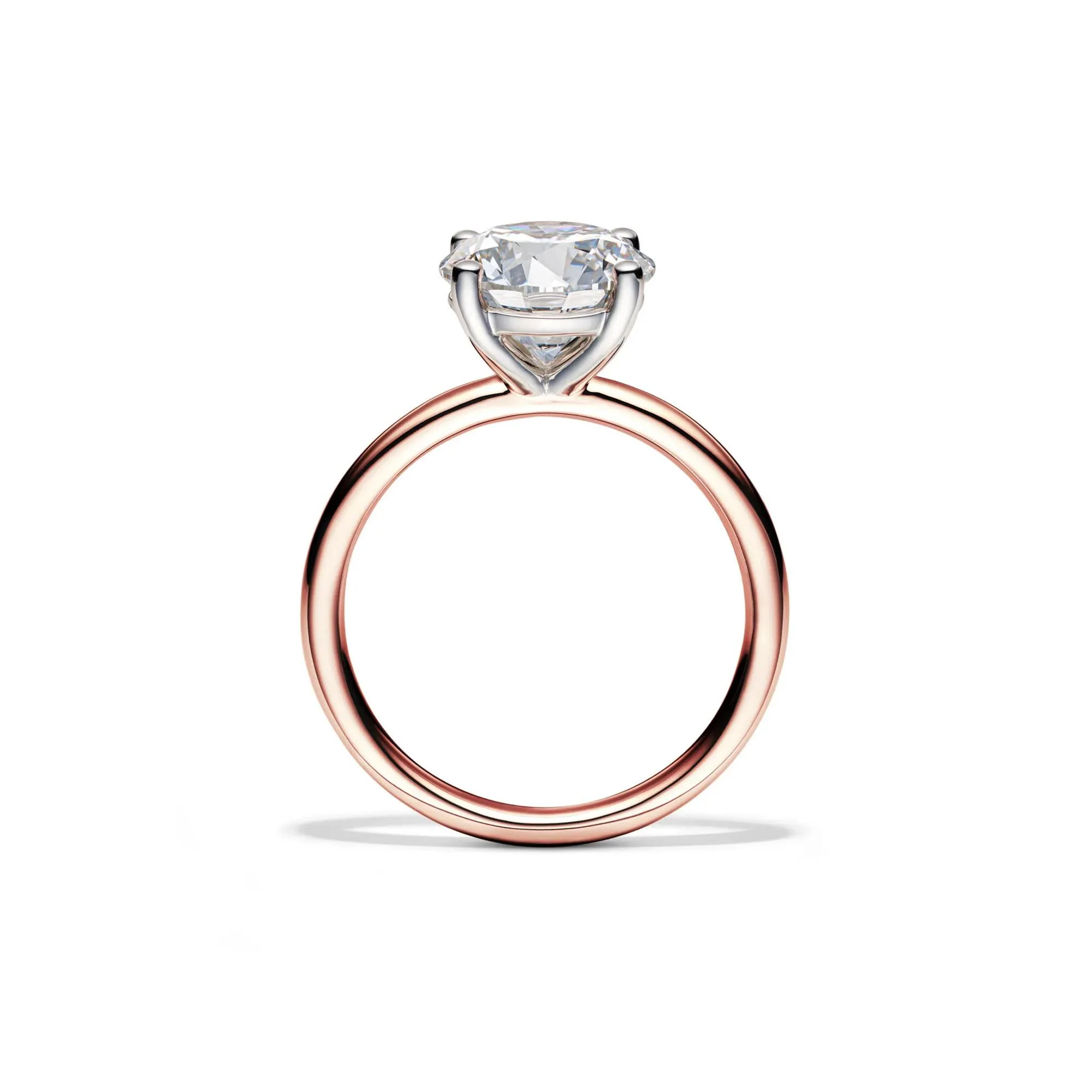Lab Grown Diamond Solitaire Round Engagement Ring 14K Rose Gold (3 CT.) Round Brilliant Cut Size 6 2mm - Image 2