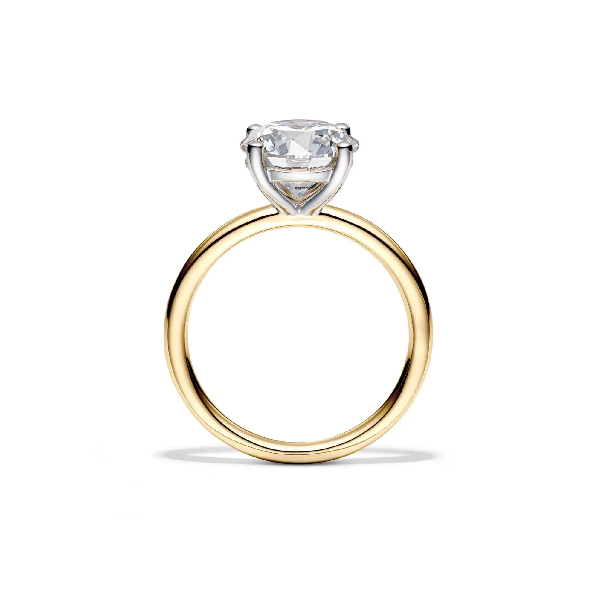 Lab Grown Diamond Solitaire Round Engagement Ring 14K Yellow Gold (3 CT.) Round Brilliant Cut Size 6.5 2mm - Image 2