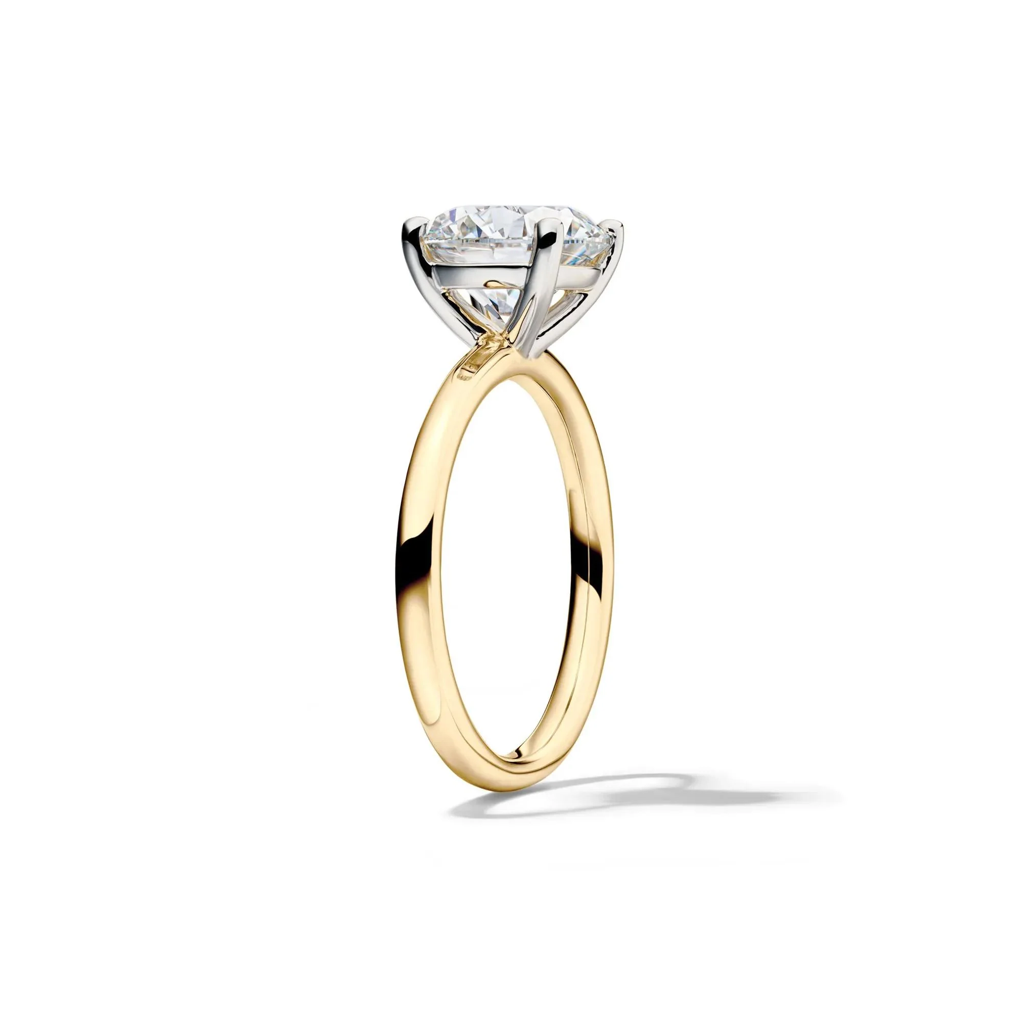 Lab Grown Diamond Solitaire Round Engagement Ring 14K Yellow Gold (3 CT.) Round Brilliant Cut Size 9.5 2mm - Image 3