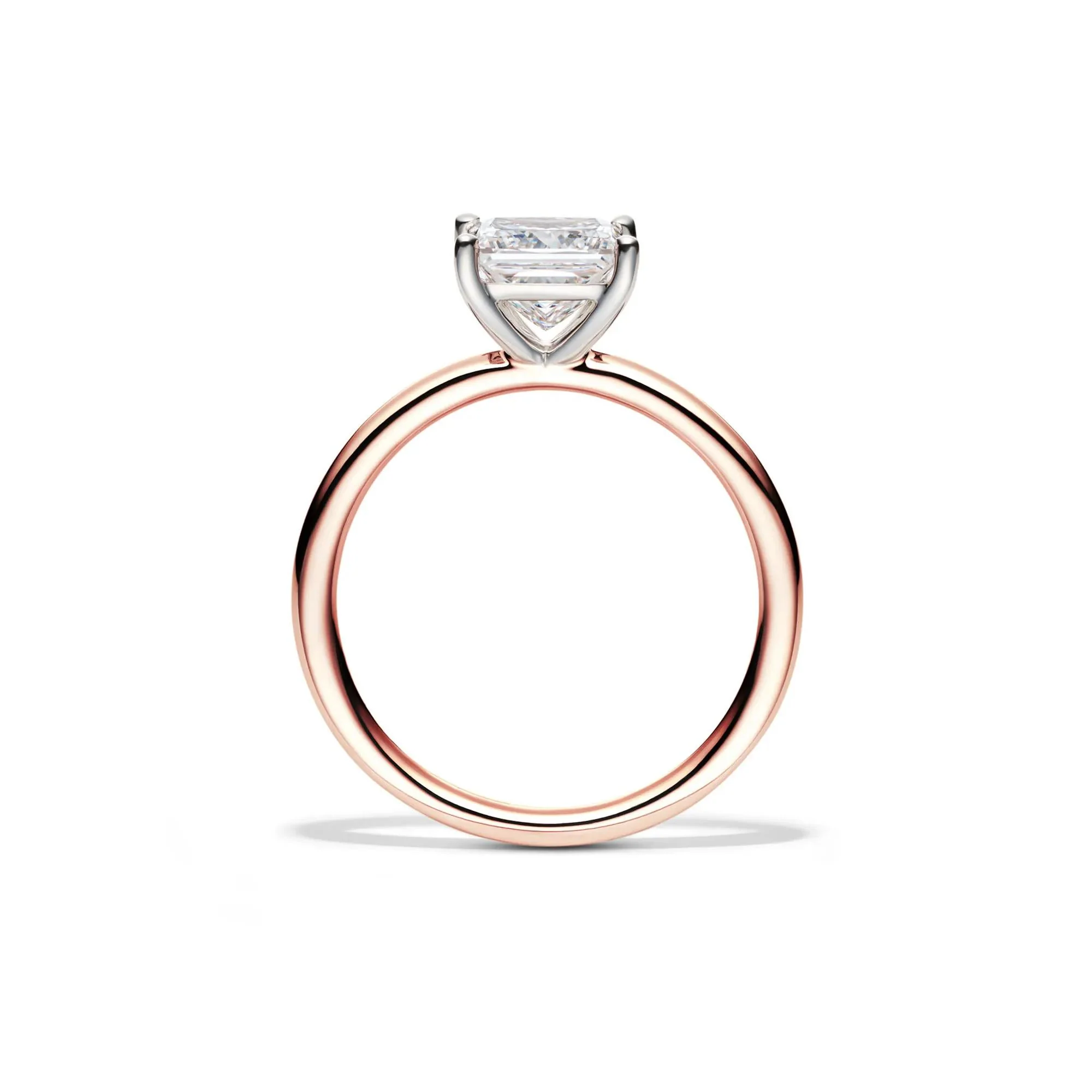 Lab Grown Diamond Princess-Cut Solitaire Engagement Ring 14K Rose Gold (1/2 CT.) Size 4 2mm - Image 2