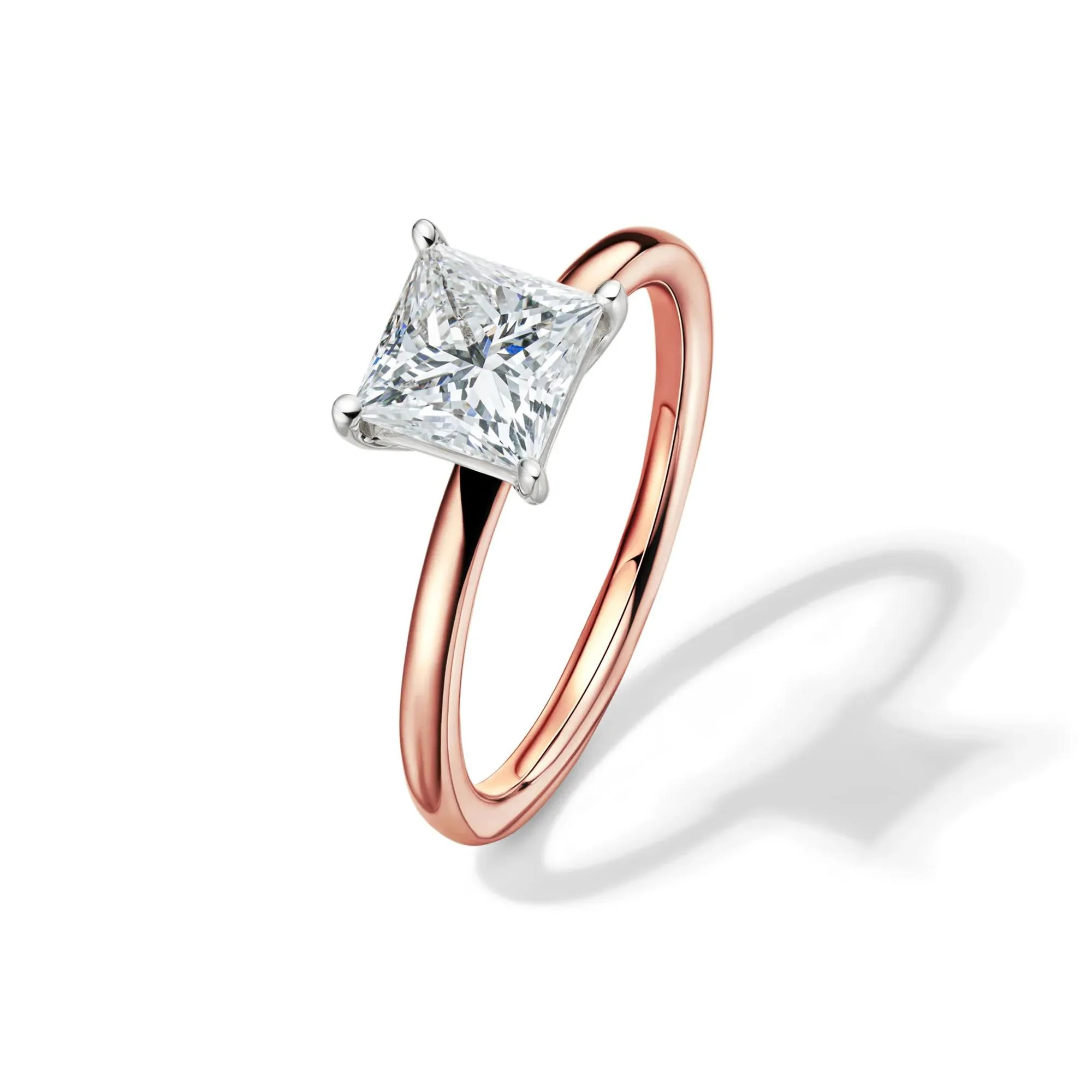 Lab Grown Diamond Princess-Cut Solitaire Engagement Ring 14K Rose Gold (1/2 CT.) Size 7.5 2mm - Image 4