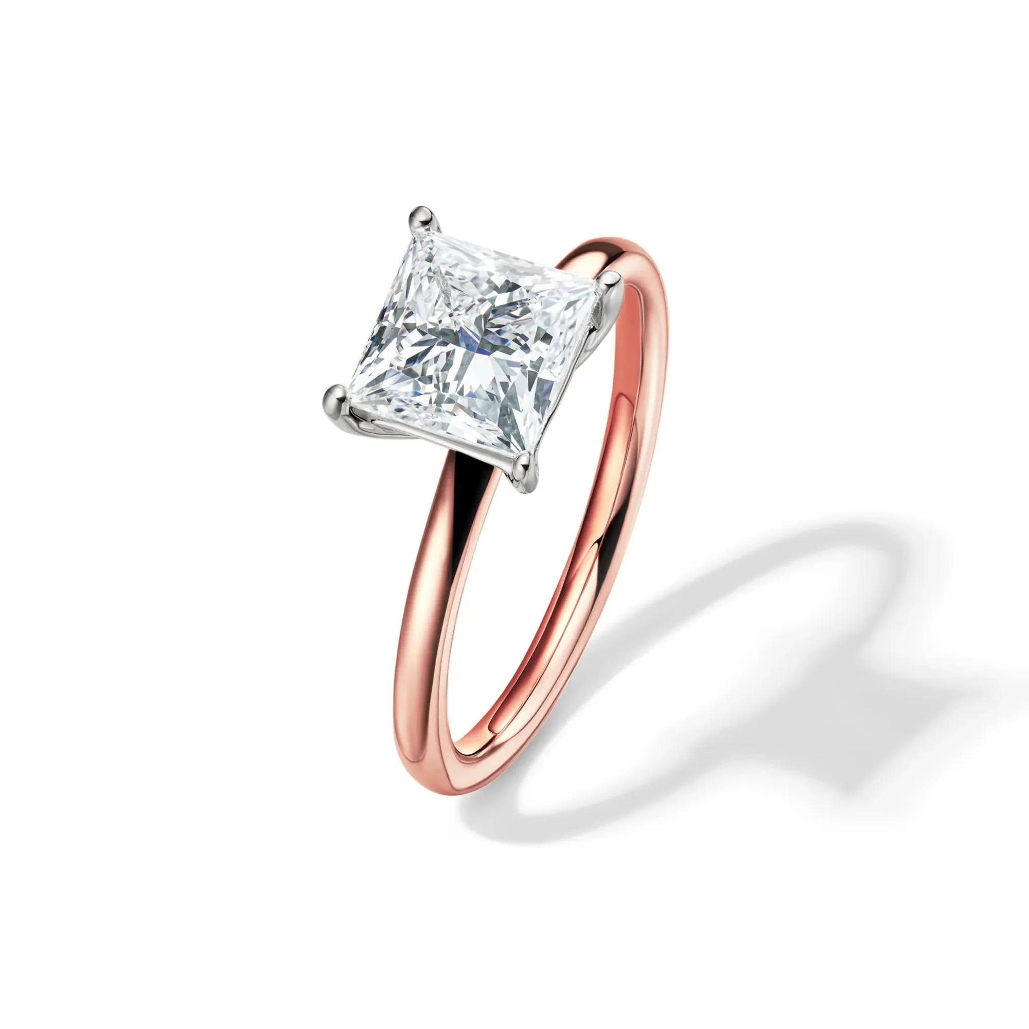2 CT. Tw. Lab Grown Diamond Princess-Cut Solitaire Engagement Ring 14K Rose Gold Size 4.5 2mm - Image 4
