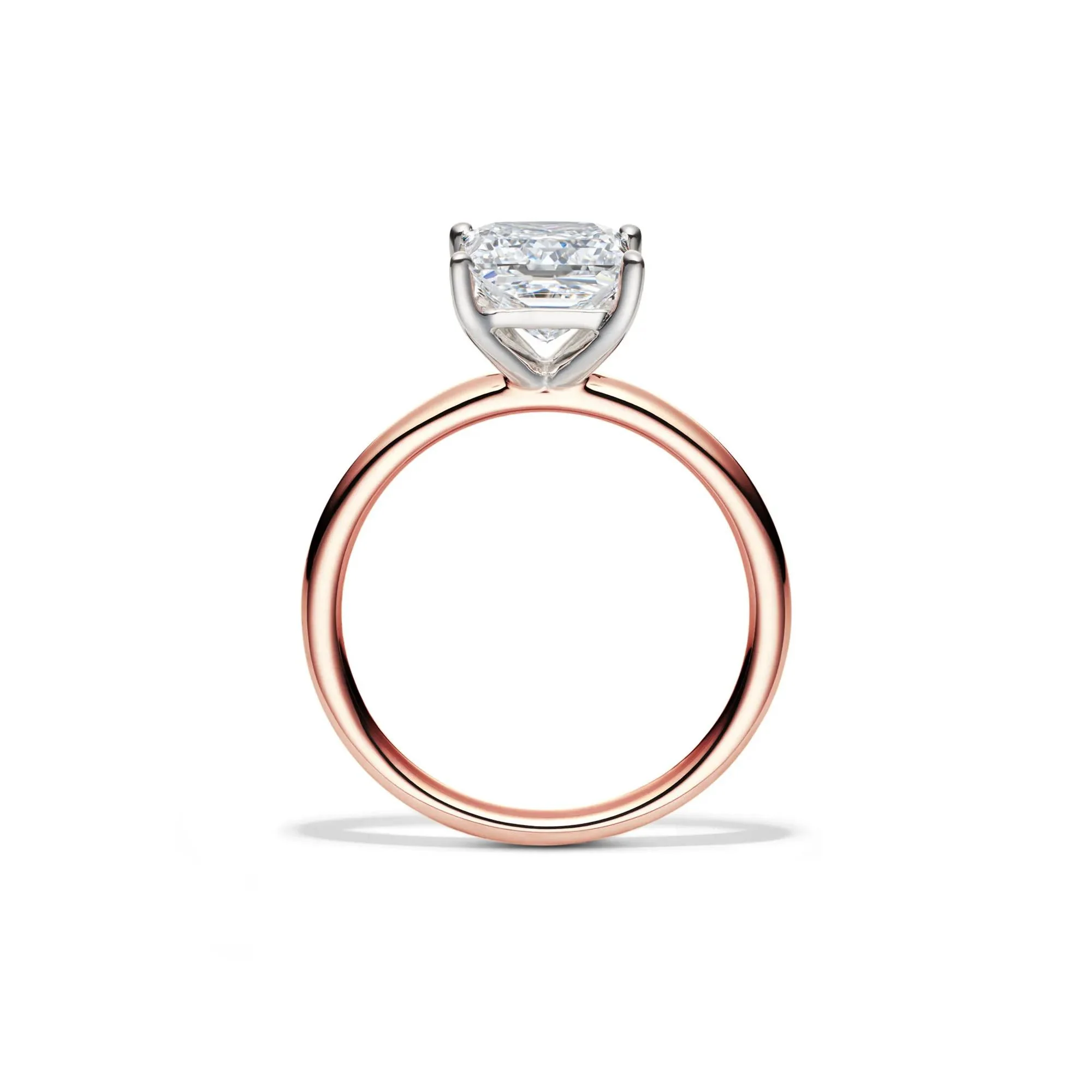 2 CT. Tw. Lab Grown Diamond Princess-Cut Solitaire Engagement Ring 14K Rose Gold Size 7.5 2mm - Image 2