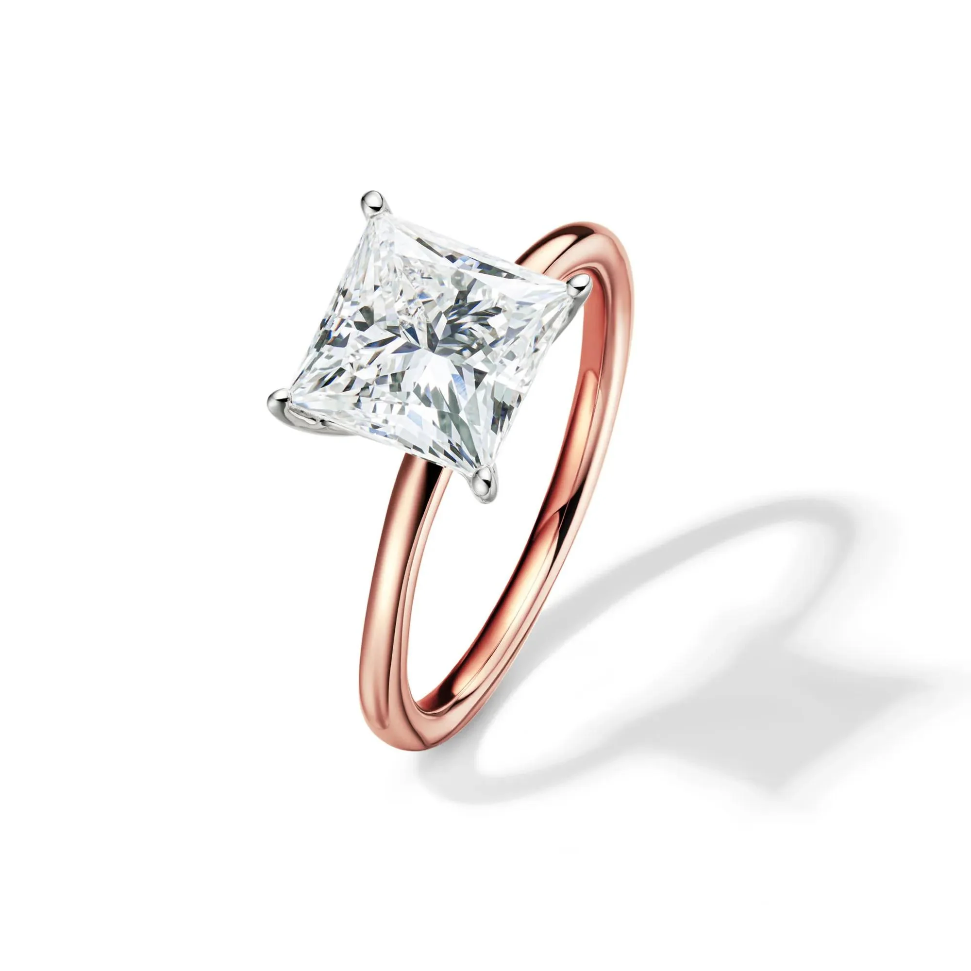 Lab Grown Diamond Princess-Cut Solitaire Engagement Ring 14K Rose Gold (3 CT.) Size 8.5 2mm - Image 4