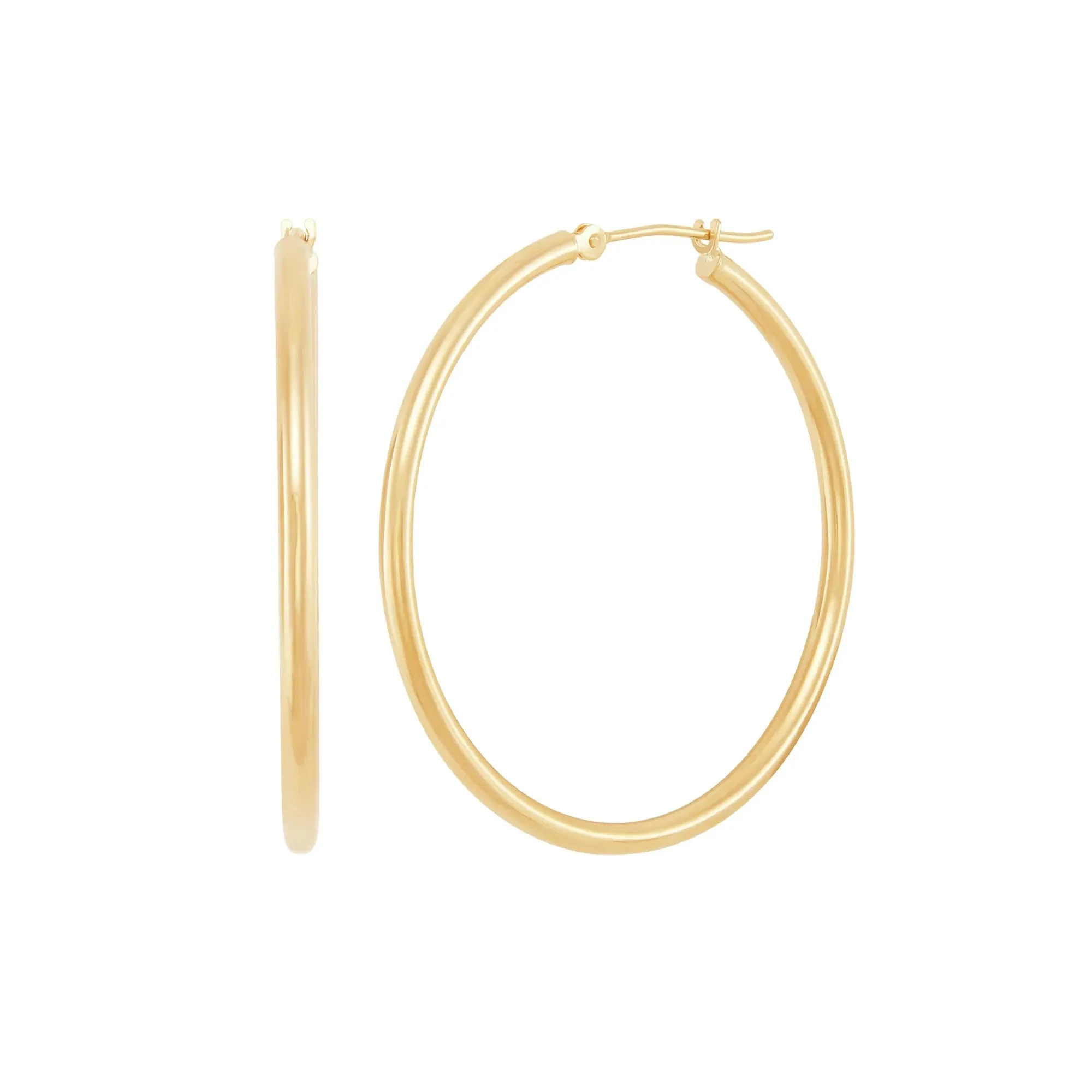 Polished Hoop Earrings 14K Yellow Gold Size 35.00mm