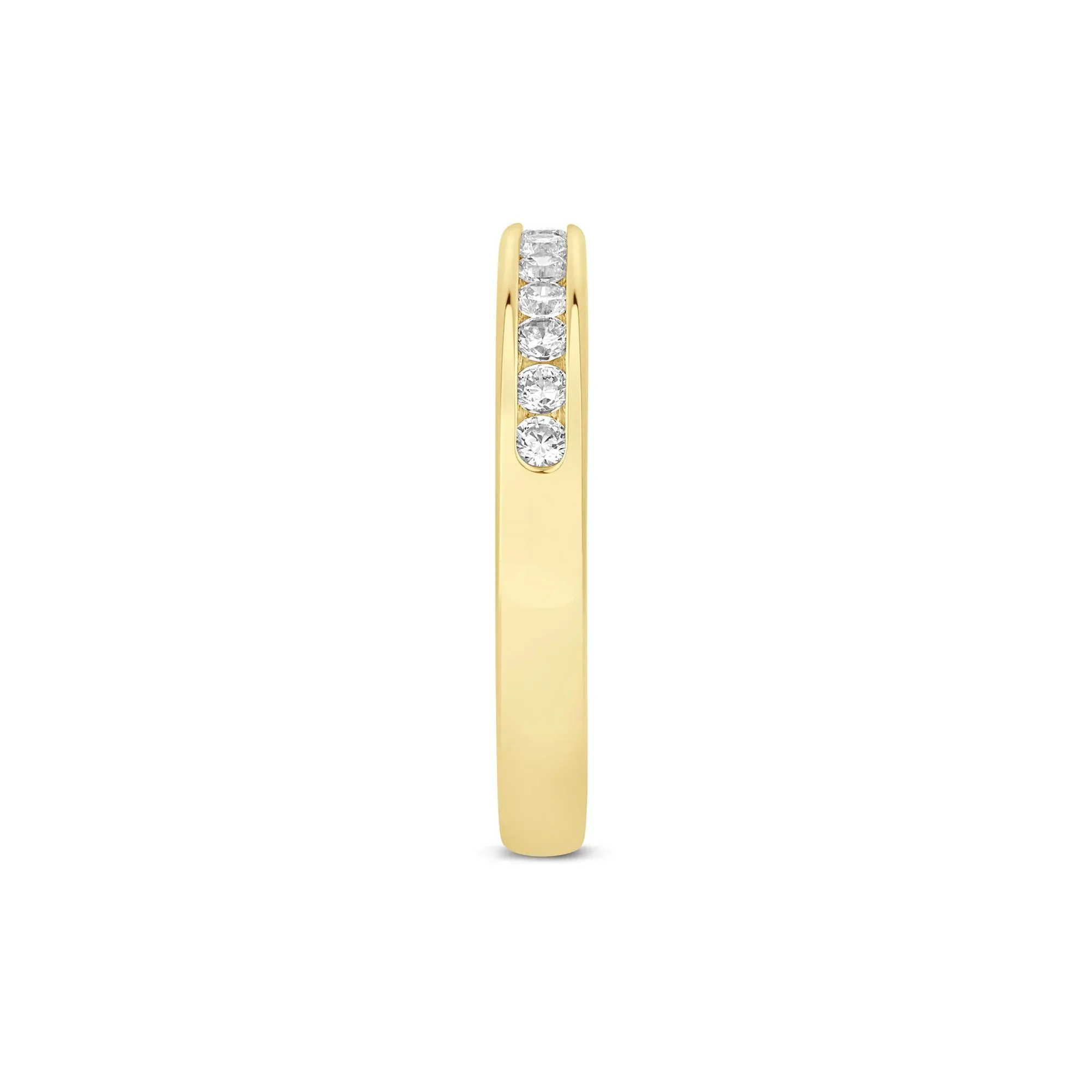 1/3 CT. Tw. Lab Grown Diamond Channel-Set Wedding Band Ring 14K Gold Round Brilliant Cut Yellow Size 8 3mm - Image 3