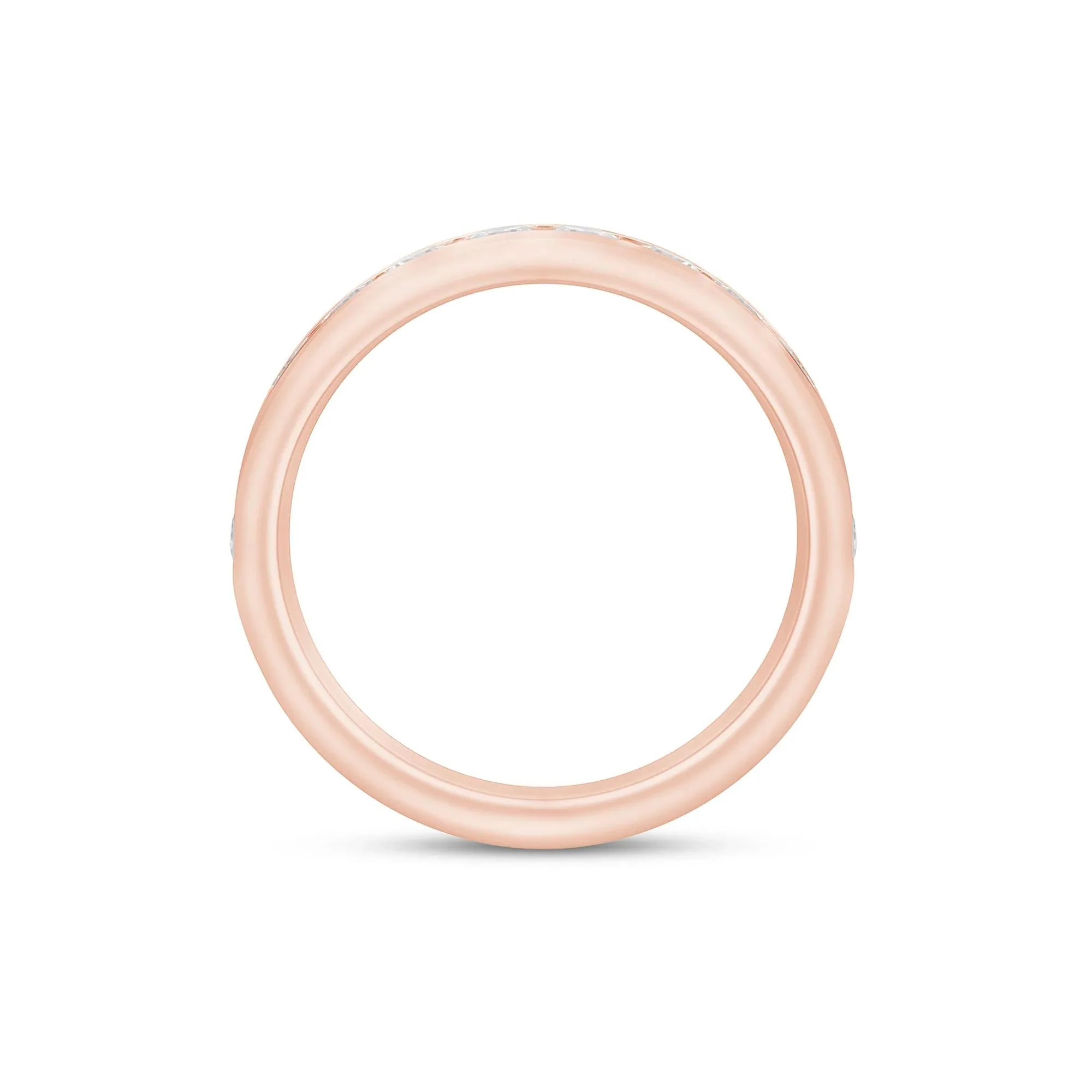 1 CT. Tw. Lab Grown Diamond Channel-Set Wedding Band Ring 14K Rose Gold Round Brilliant Cut Size 5 4mm - Image 2