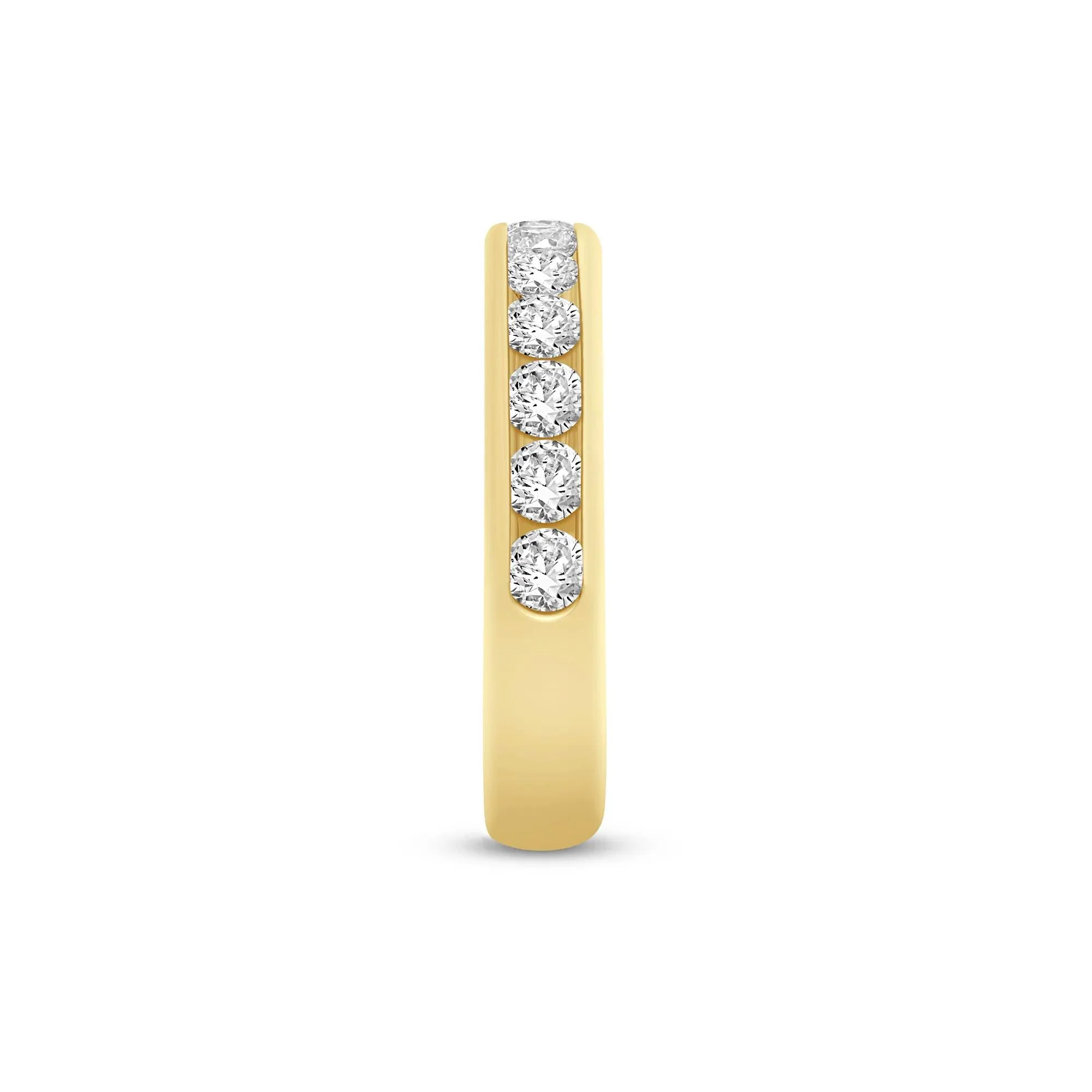 1 CT. Tw. Lab Grown Diamond Channel-Set Wedding Band Ring 14K Yellow Gold Size 8.5 4mm - Image 3