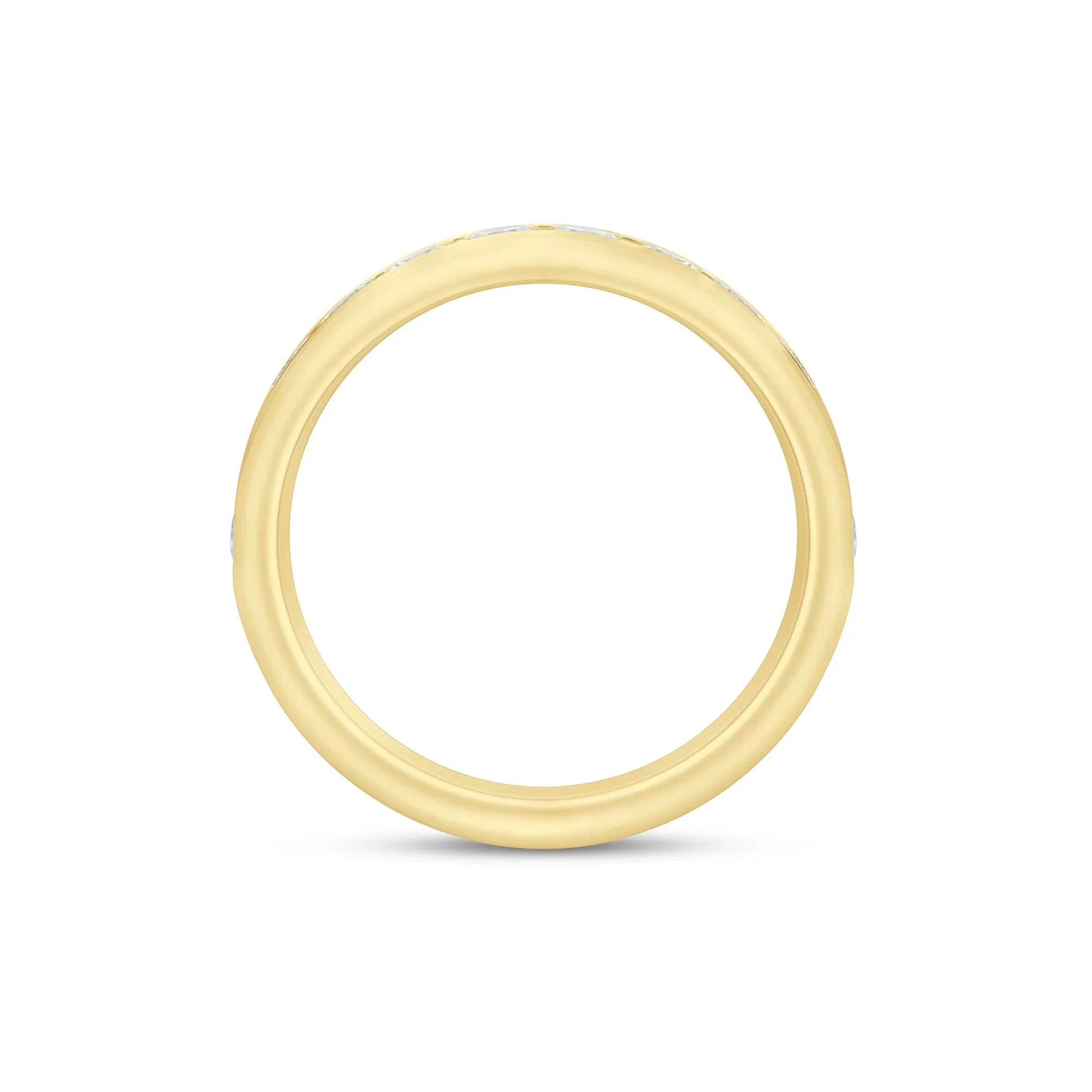 1 CT. Tw. Lab Grown Diamond Channel-Set Wedding Band Ring 14K Yellow Gold Size 9 4mm - Image 2