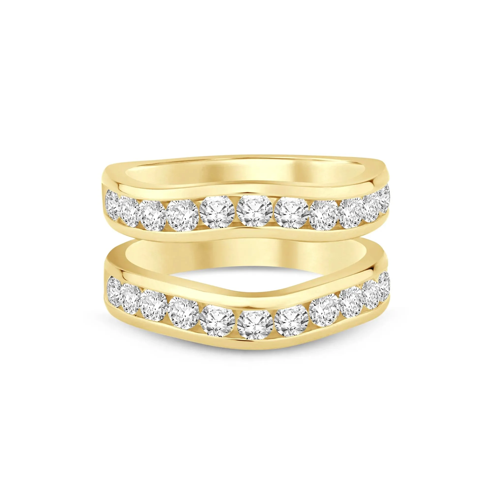 1/2 CT. Tw. Lab Grown Diamond Contour Insert 14K Yellow Gold Ring Size 7 6mm