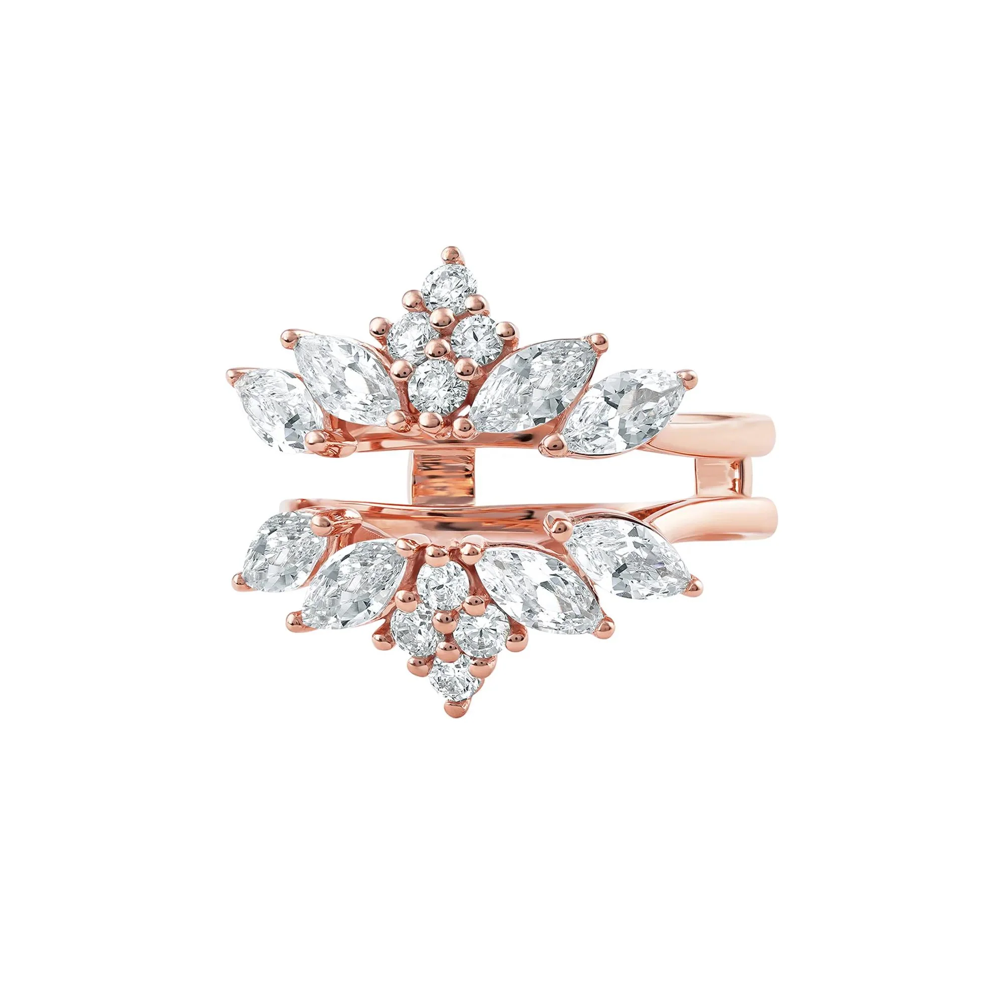 2 CT. Tw. Lab Grown Diamond Enhancer 14K Rose Gold Ring Round Brilliant Cut Size 5 - Image 4