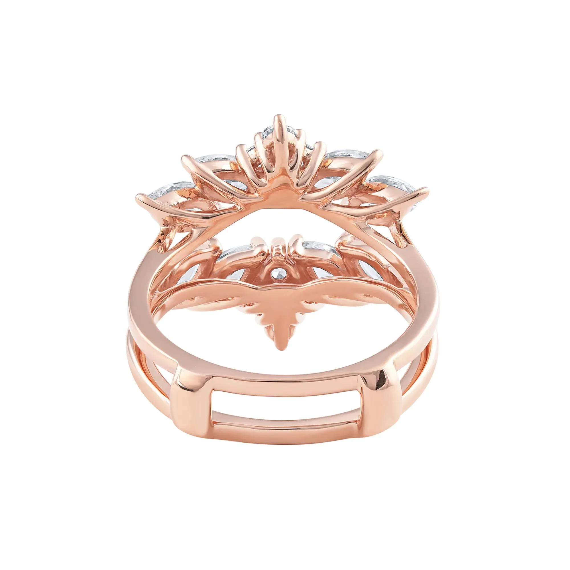 2 CT. Tw. Lab Grown Diamond Enhancer 14K Rose Gold Ring Round Brilliant Cut Size 5 - Image 5