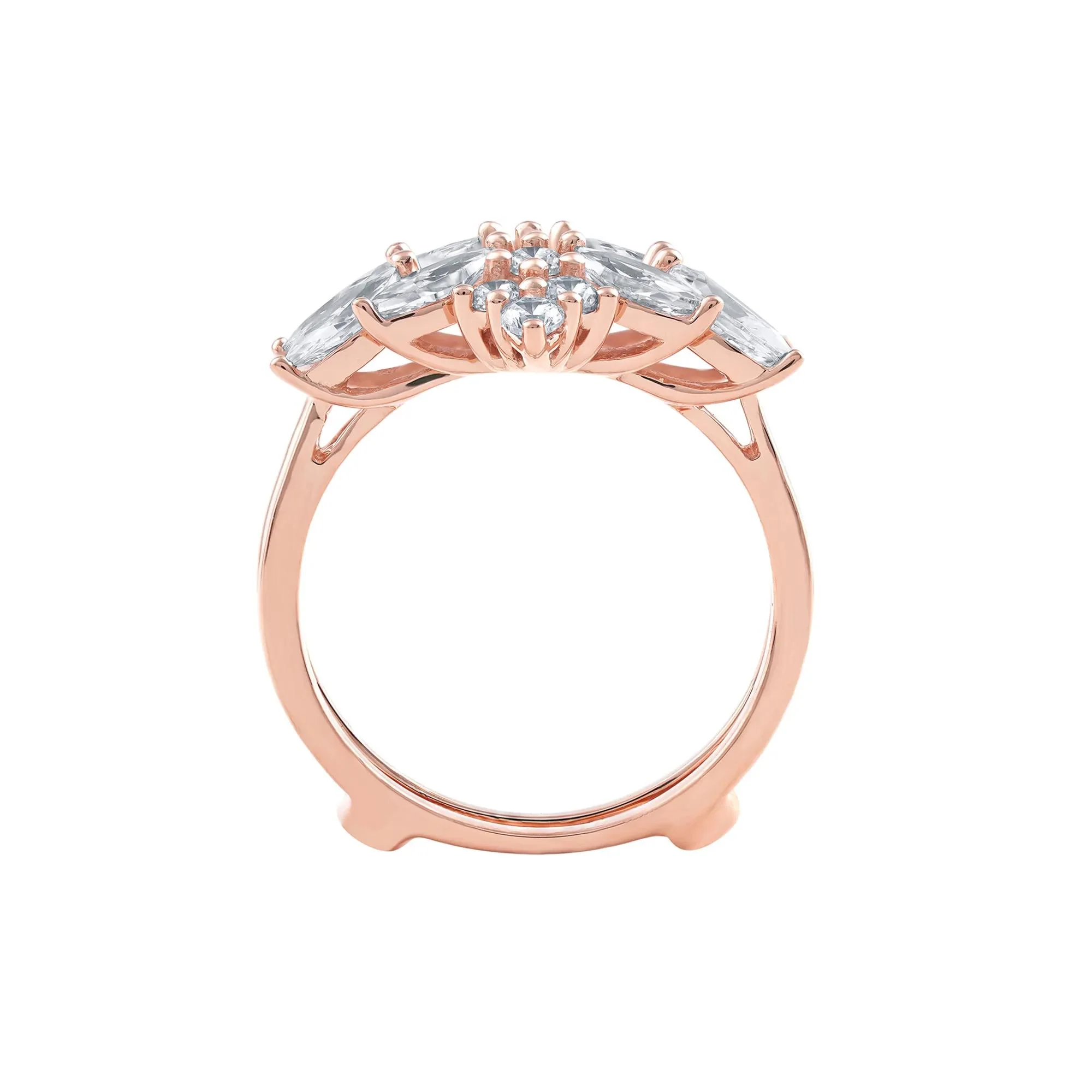 2 CT. Tw. Lab Grown Diamond Enhancer 14K Rose Gold Ring Round Brilliant Cut Size 6 - Image 2