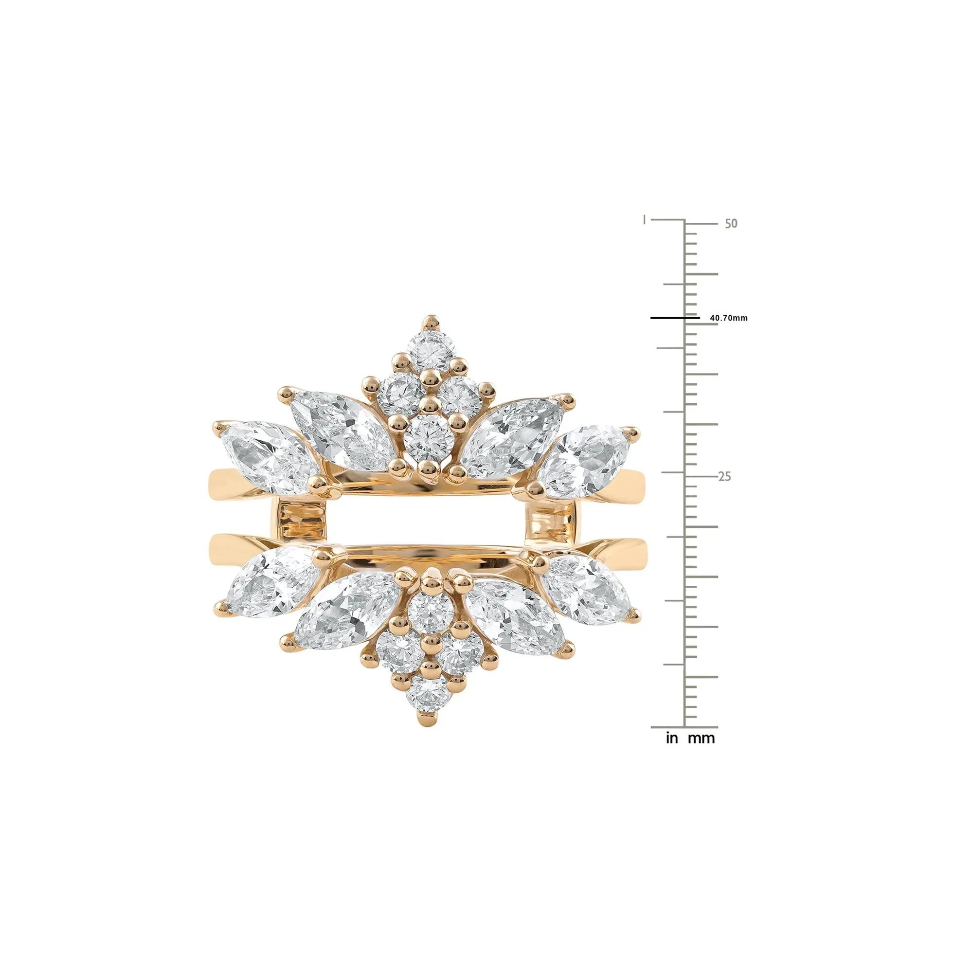 2 CT. Tw. Lab Grown Diamond Enhancer 14K Yellow Gold Ring Round Brilliant Cut Size 5 - Image 6