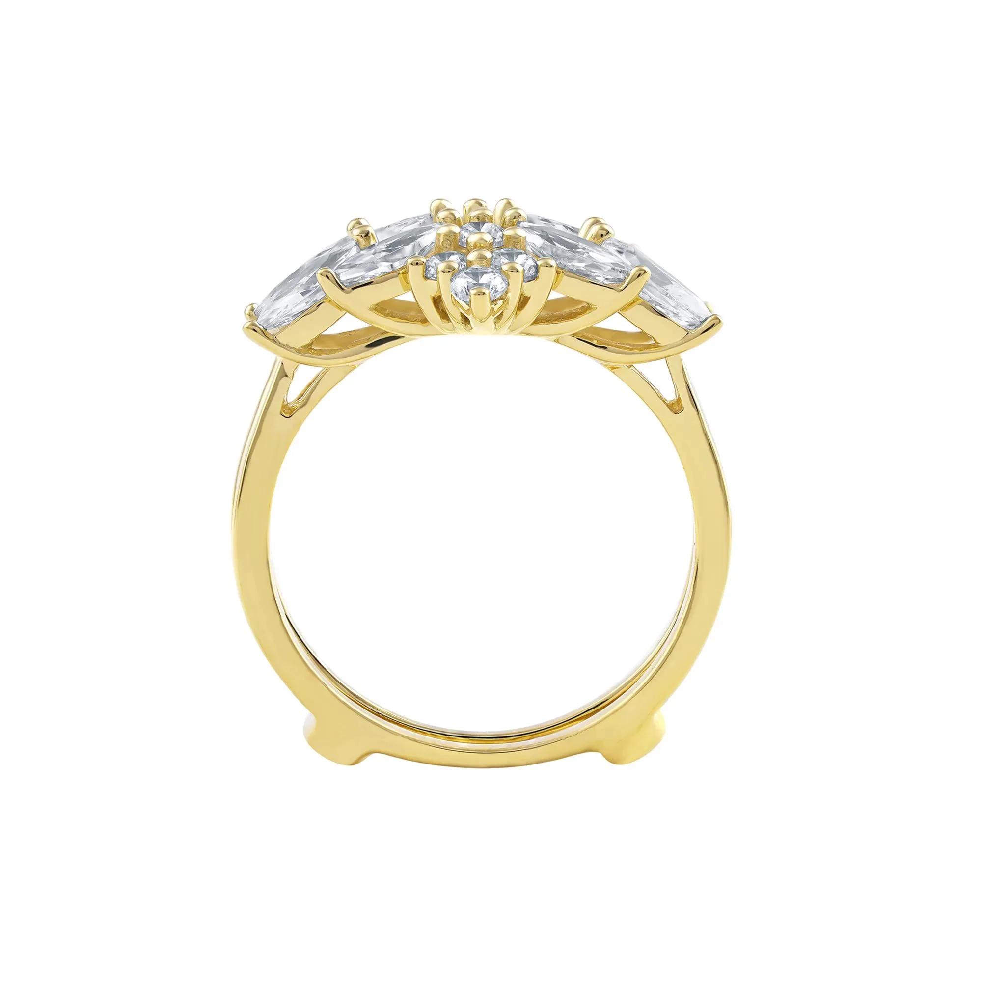 2 CT. Tw. Lab Grown Diamond Enhancer 14K Yellow Gold Ring Round Brilliant Cut Size 5.5 - Image 2
