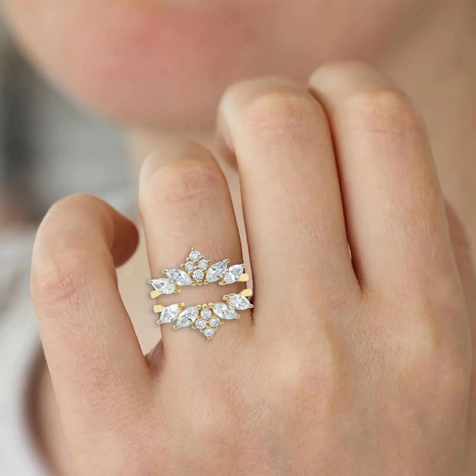 2 CT. Tw. Lab Grown Diamond Enhancer 14K Yellow Gold Ring Round Brilliant Cut Size 5.5 - Image 7