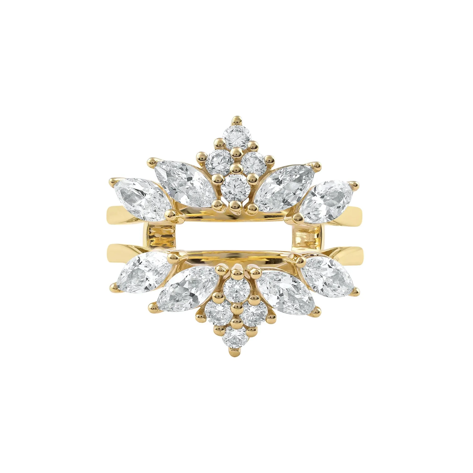 2 CT. Tw. Lab Grown Diamond Enhancer 14K Yellow Gold Ring Round Brilliant Cut Size 7.5