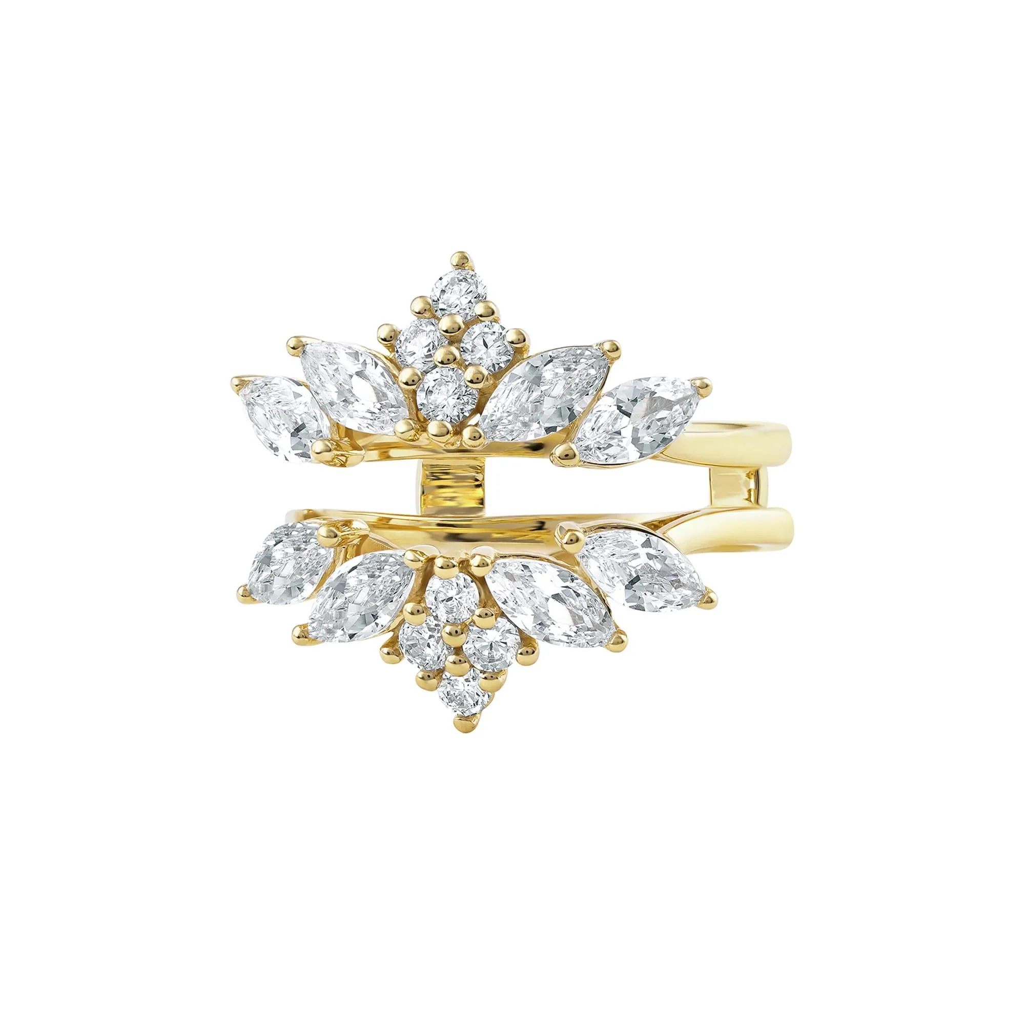 2 CT. Tw. Lab Grown Diamond Enhancer 14K Yellow Gold Ring Round Brilliant Cut Size 7.5 - Image 4