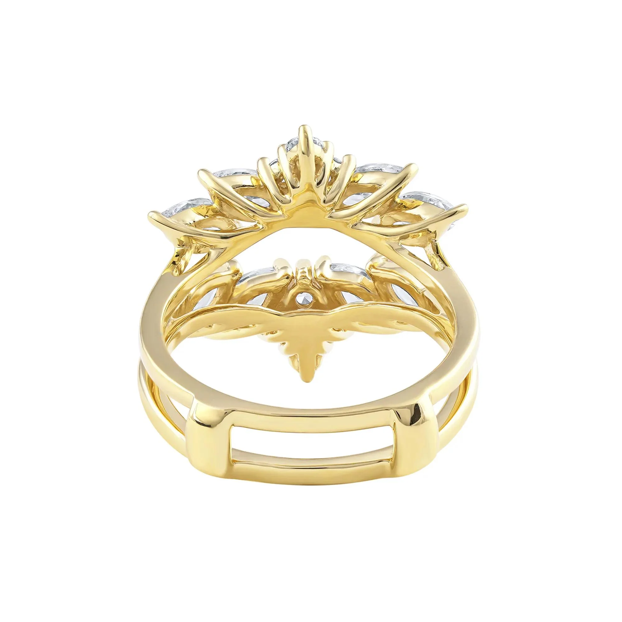 2 CT. Tw. Lab Grown Diamond Enhancer 14K Yellow Gold Ring Round Brilliant Cut Size 7.5 - Image 5