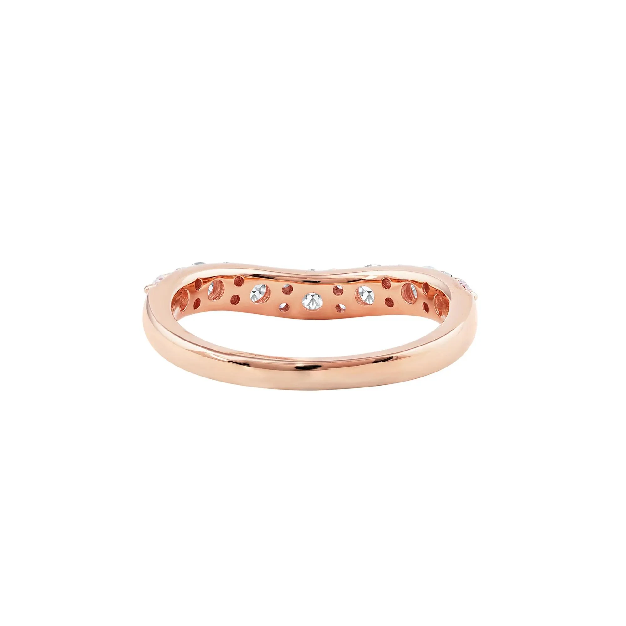 3/4 CT. Tw. Lab Grown Diamond Contour Band Ring 14K Rose Gold Round Brilliant Cut Size 8 - Image 5