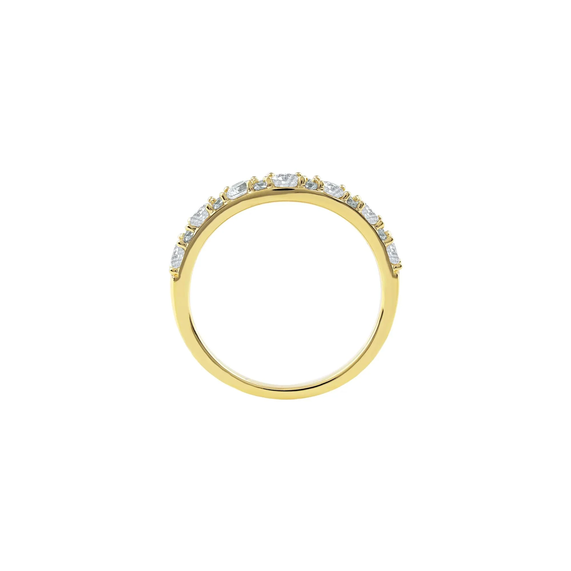 3/4 CT. Tw. Lab Grown Diamond Contour Band Ring 14K Yellow Gold Round Brilliant Cut Size 5 - Image 2