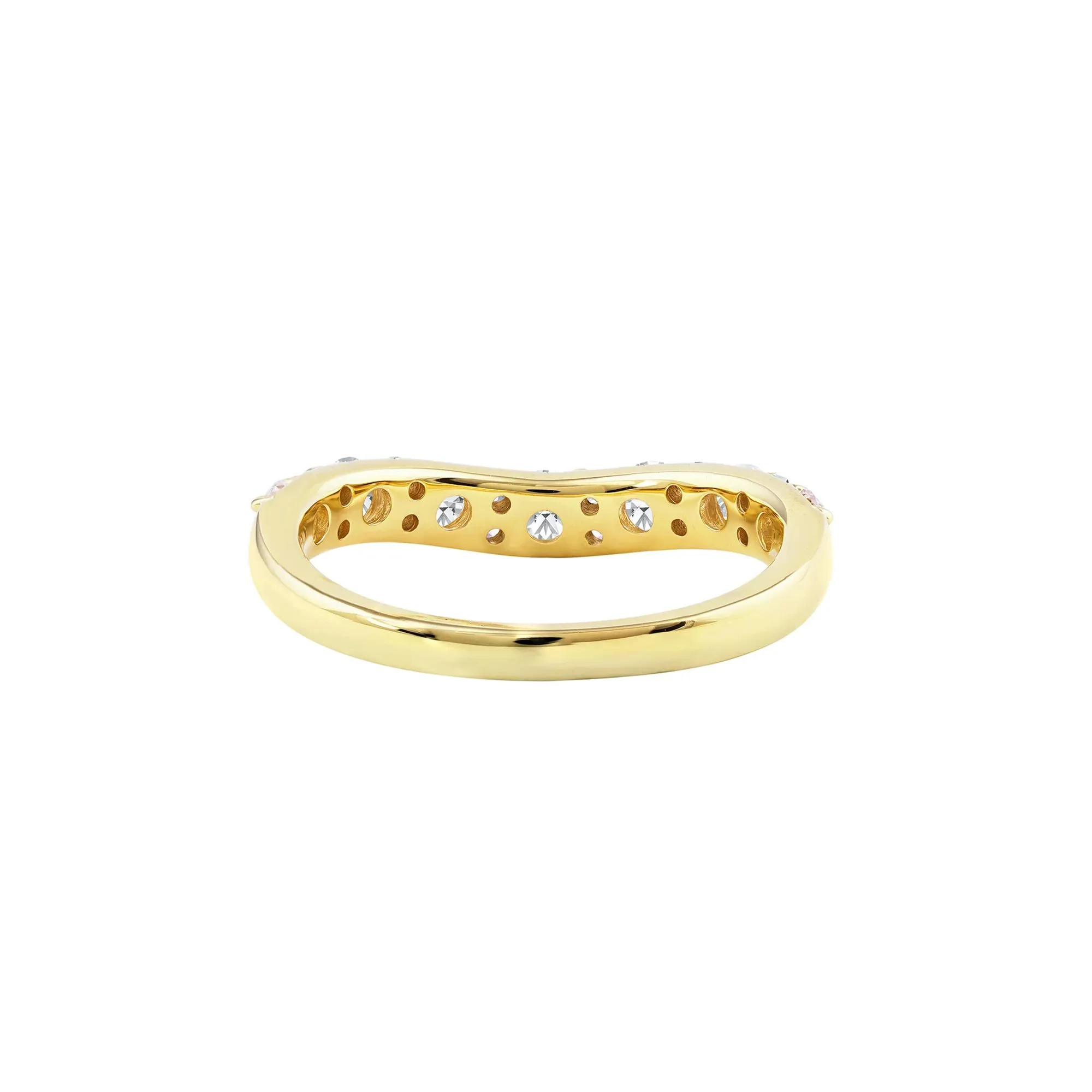 3/4 CT. Tw. Lab Grown Diamond Contour Band Ring 14K Yellow Gold Round Brilliant Cut Size 7 - Image 5