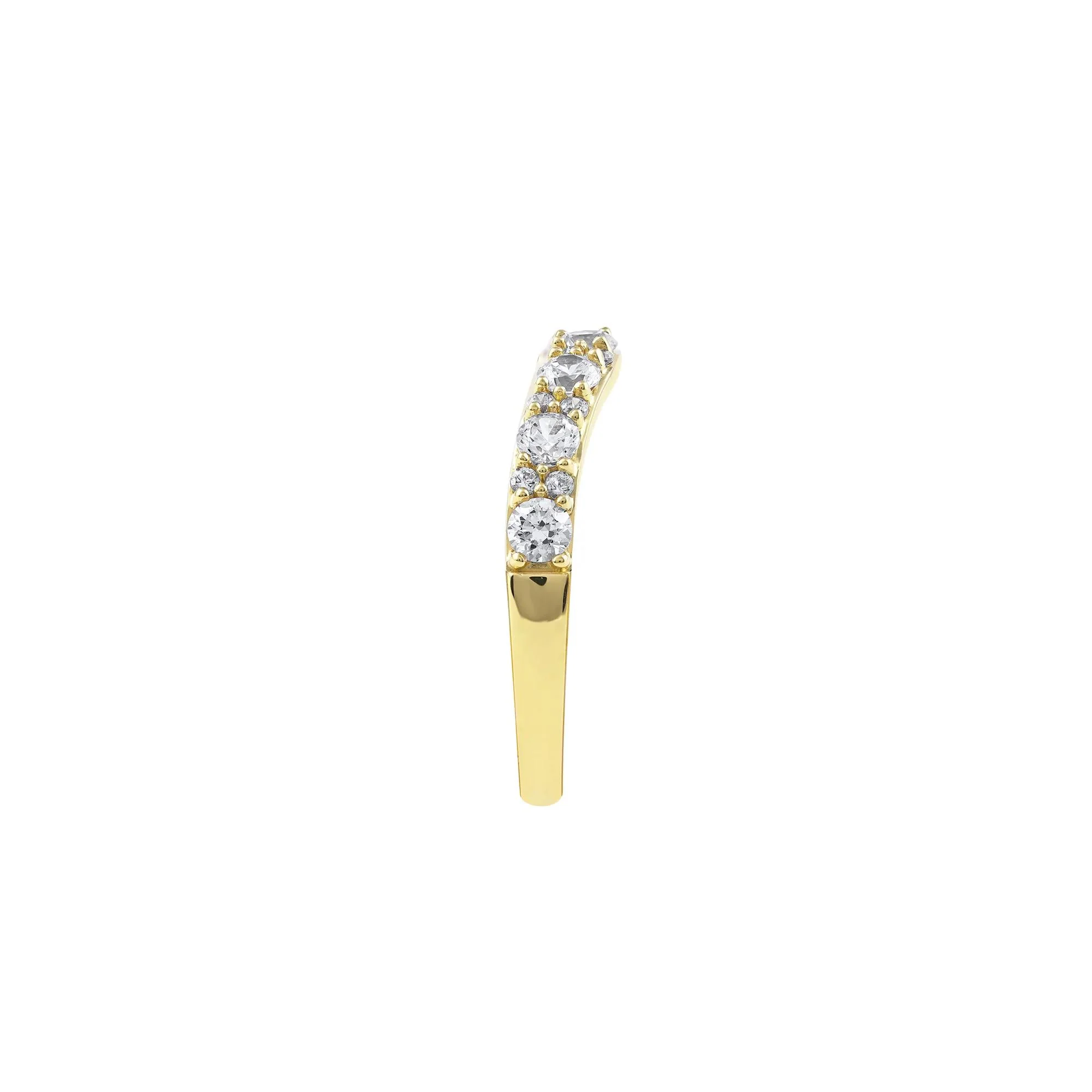 3/4 CT. Tw. Lab Grown Diamond Contour Band Ring 14K Yellow Gold Round Brilliant Cut Size 8.5 - Image 3
