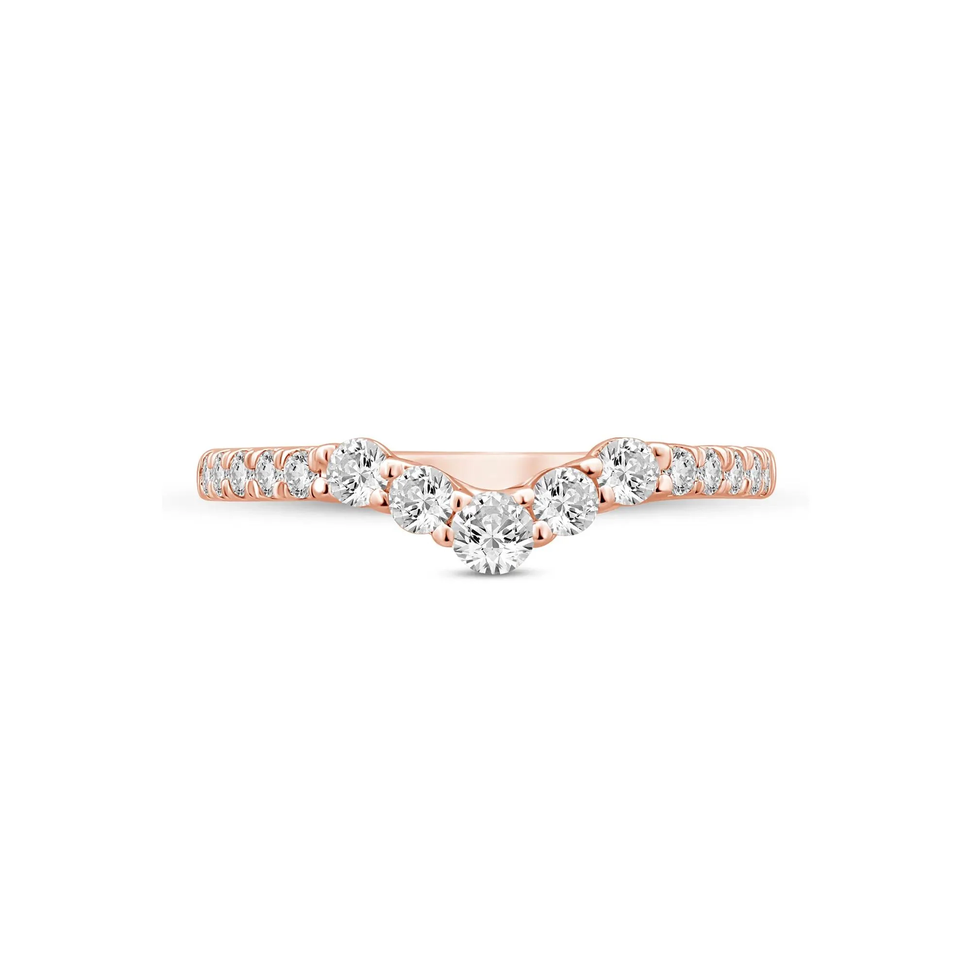 1/2 CT. Tw. Lab Grown Diamond Contour Band Ring 14K Rose Gold Size 5.5 2mm