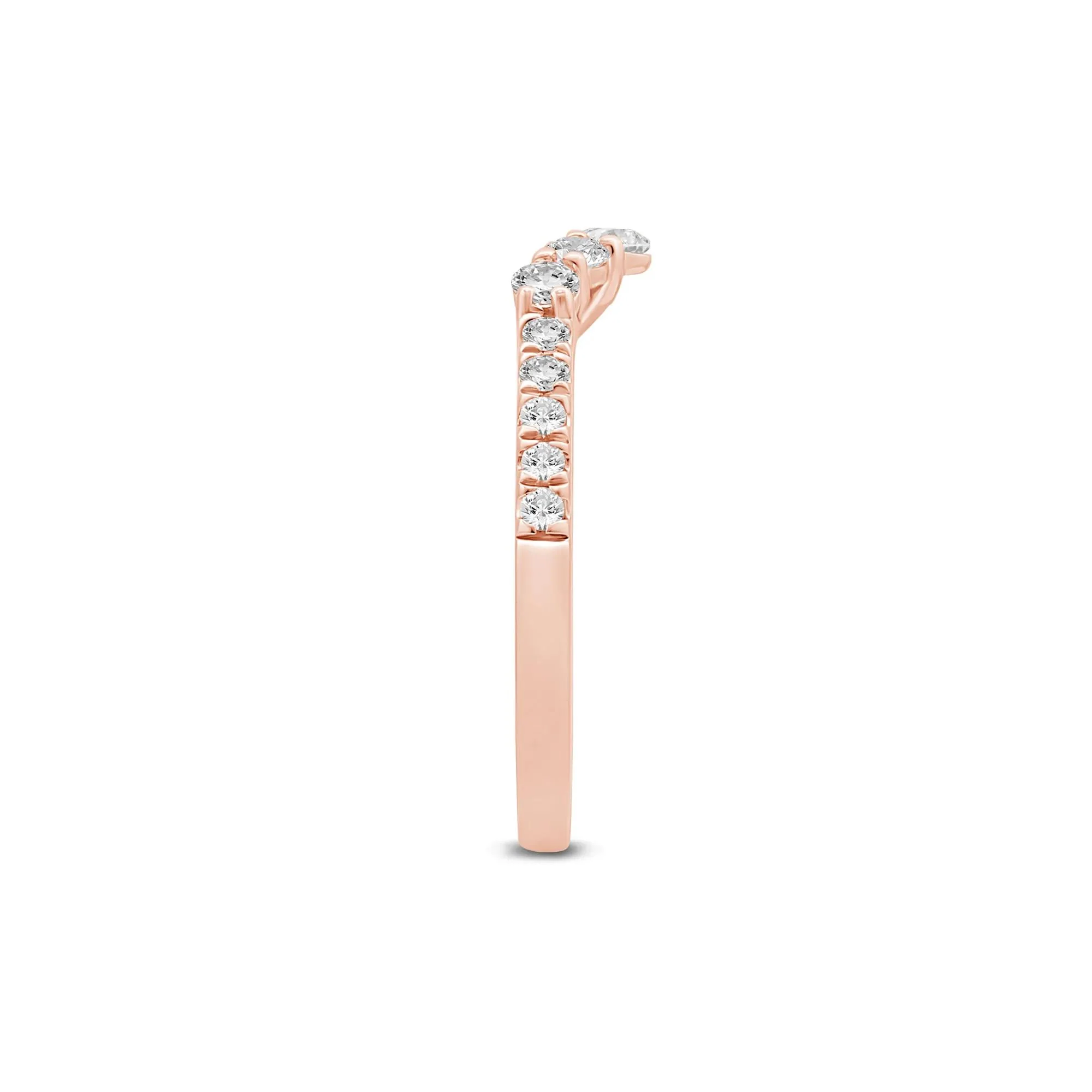 1/2 CT. Tw. Lab Grown Diamond Contour Band Ring 14K Rose Gold Size 7.5 2mm - Image 3