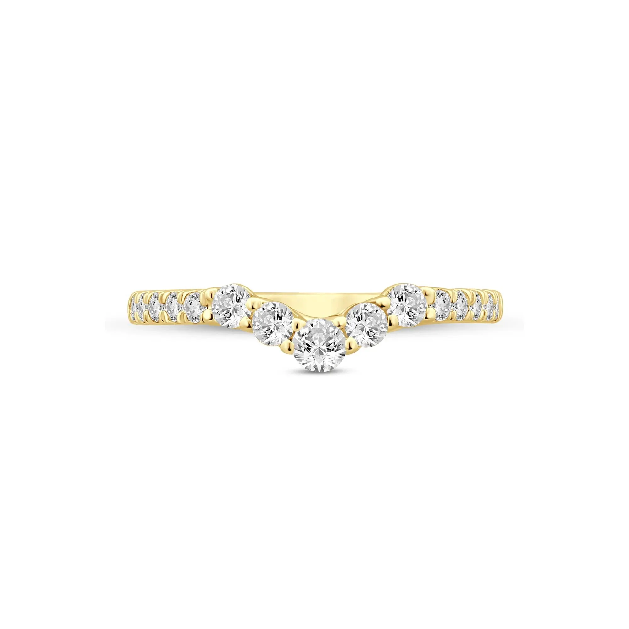 1/2 CT. Tw. Lab Grown Diamond Contour Band Ring 14K Yellow Gold Size 6.5 2mm