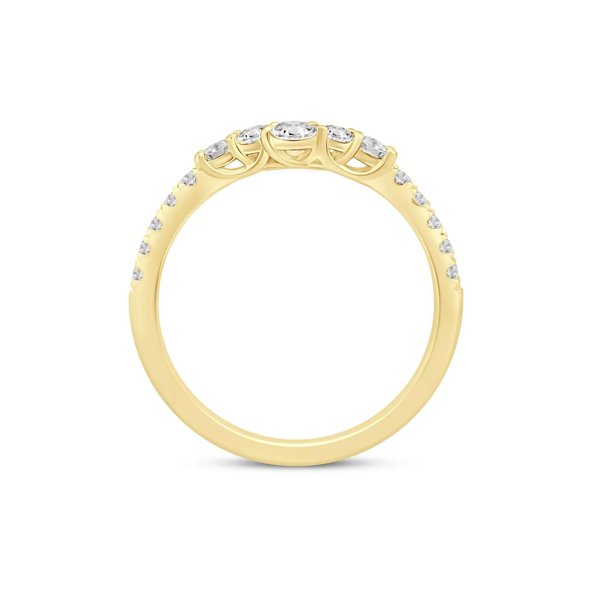 1/2 CT. Tw. Lab Grown Diamond Contour Band Ring 14K Yellow Gold Size 9 2mm - Image 2