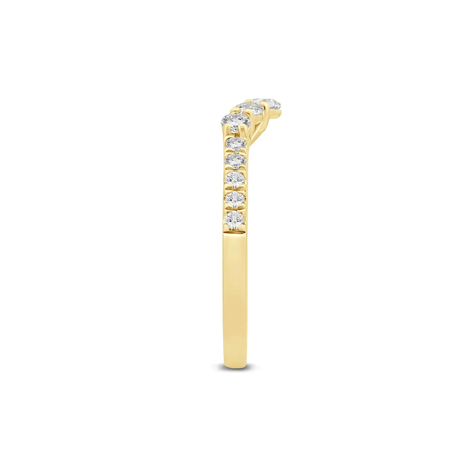 1/2 CT. Tw. Lab Grown Diamond Contour Band Ring 14K Yellow Gold Size 9 2mm - Image 3