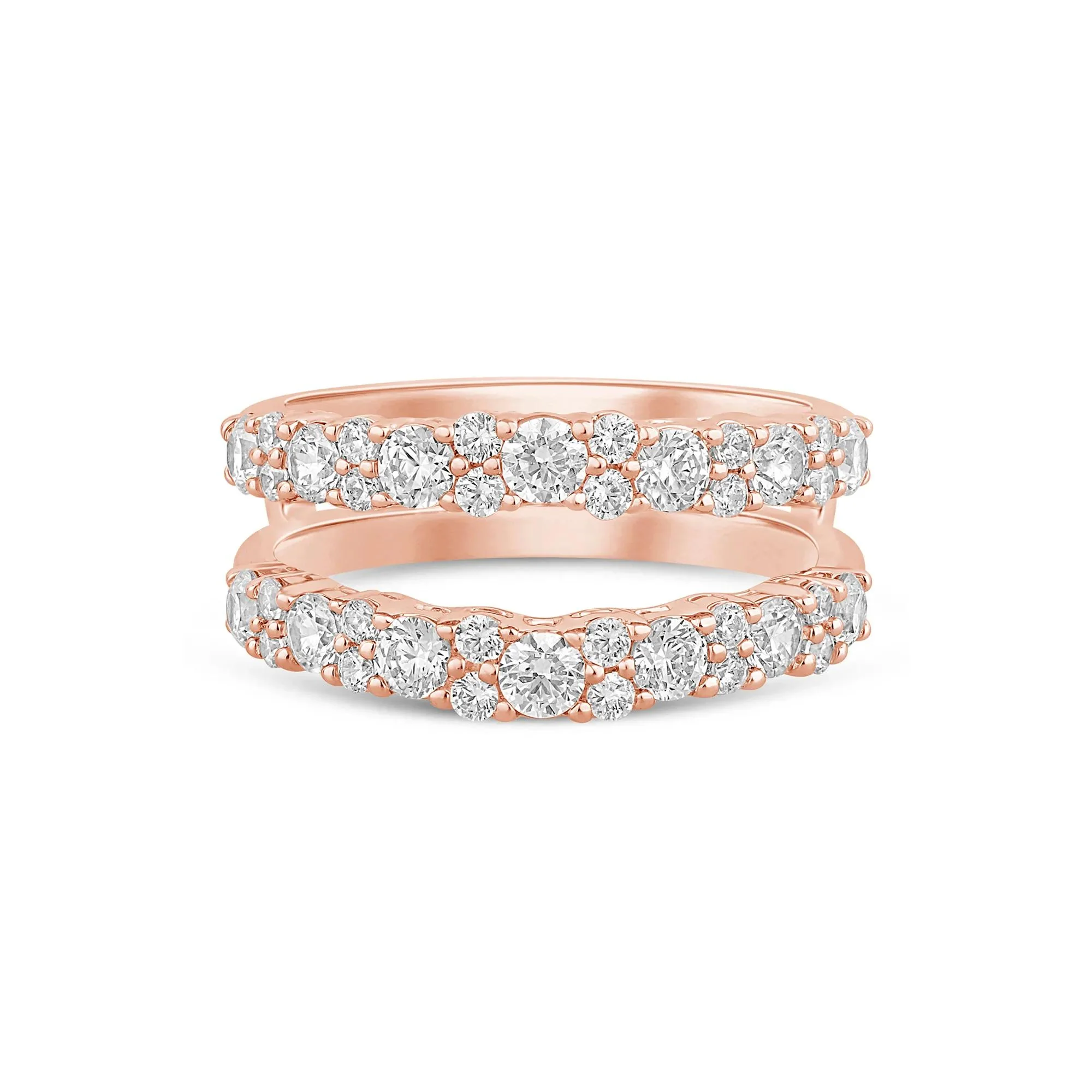 1 3/8 CT. Tw. Lab Grown Diamond Ring Enhancer 14K Rose Gold Size 7.5 6mm