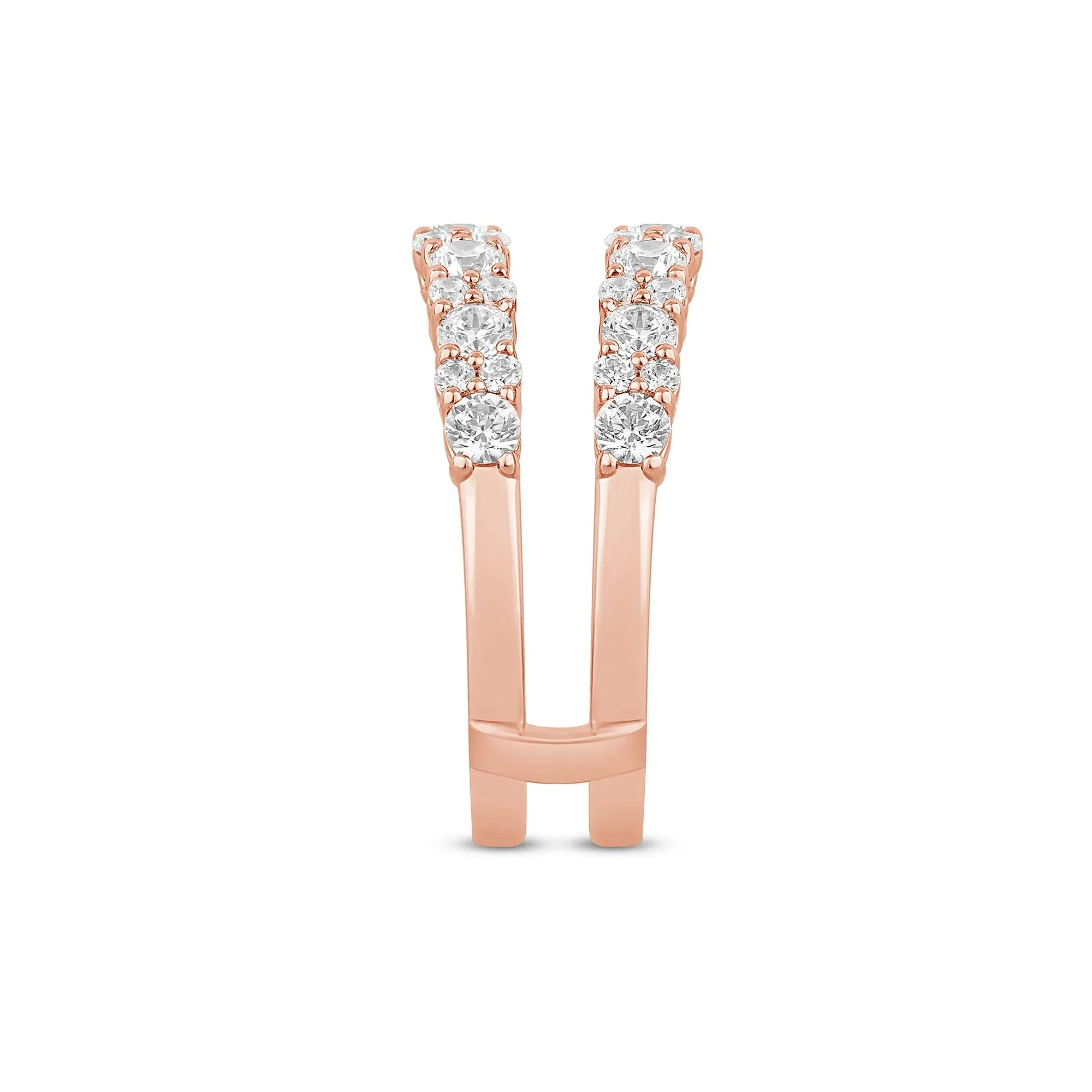 1 3/8 CT. Tw. Lab Grown Diamond Ring Enhancer 14K Rose Gold Size 8 6mm - Image 3