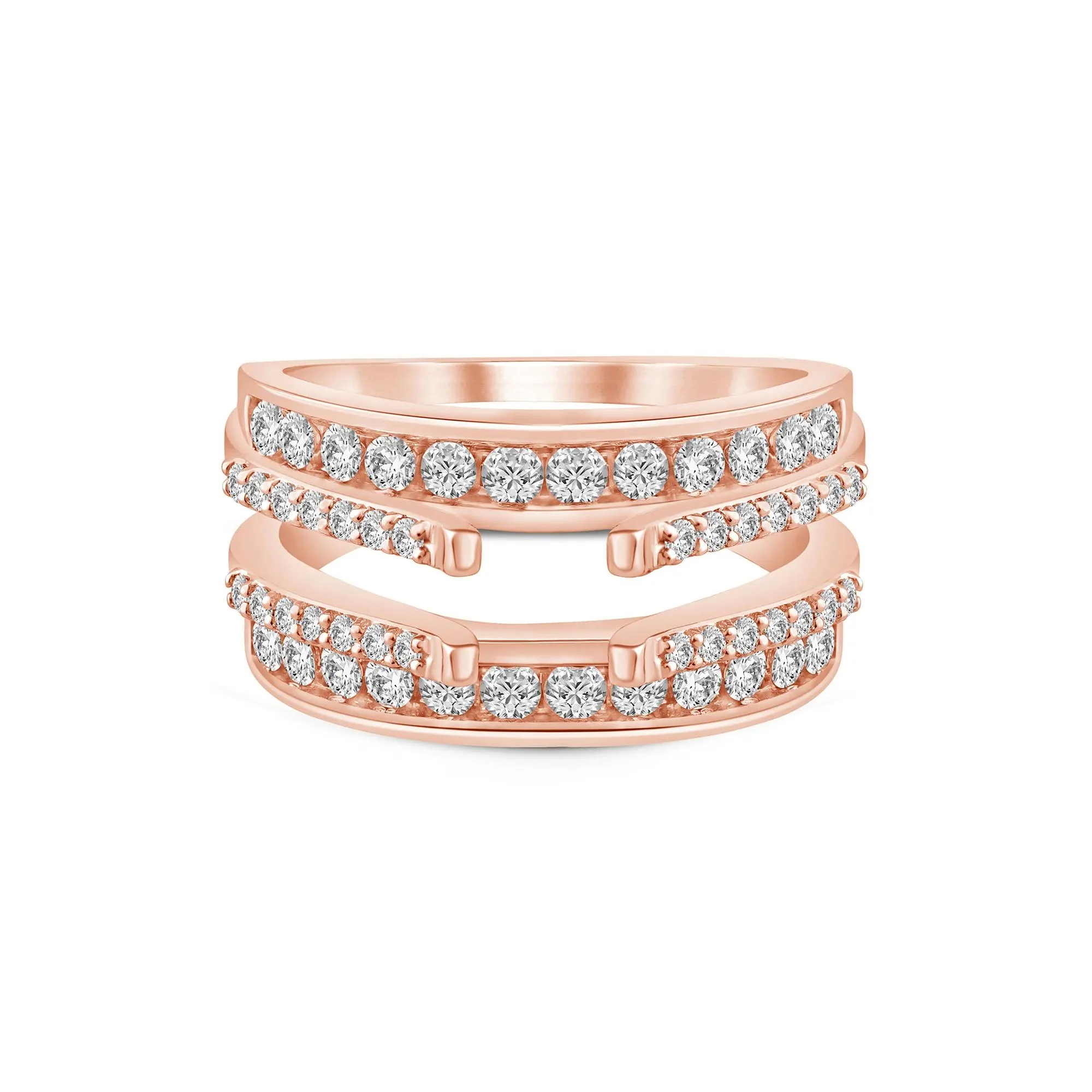 1 CT. Tw. Lab Grown Diamond Ring Enhancer 14K Rose Gold Size 7.5 5mm