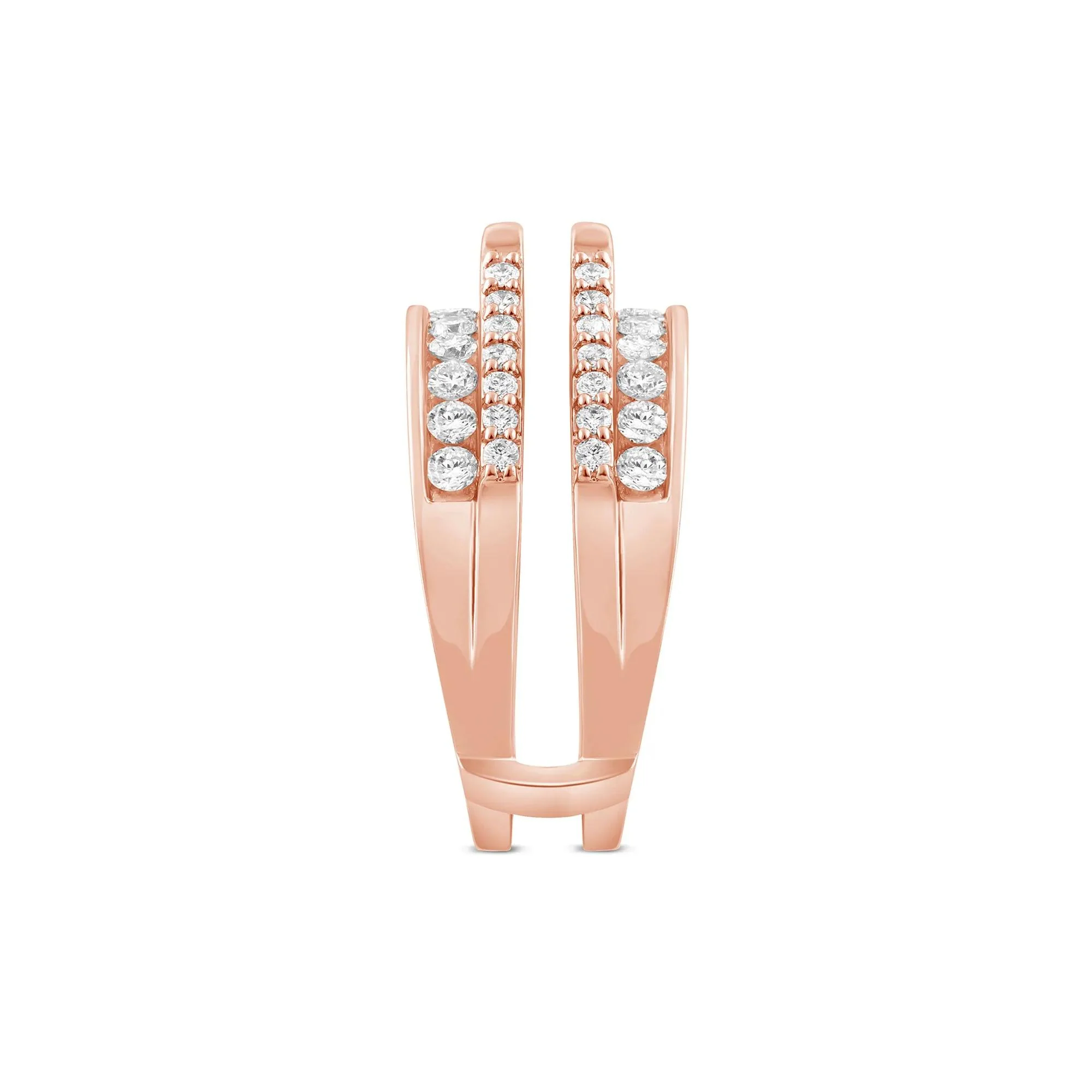 1 CT. Tw. Lab Grown Diamond Ring Enhancer 14K Rose Gold Size 8.5 5mm - Image 3