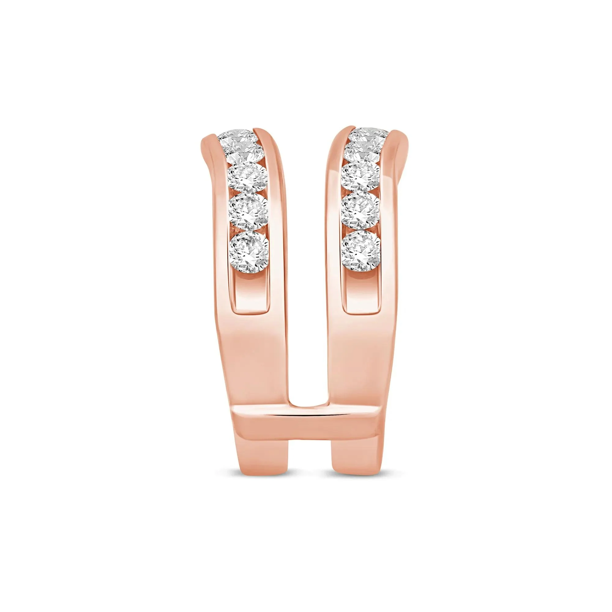 1/2 CT. Tw. Lab Grown Diamond Contour Insert 14K Rose Gold Ring Size 6 6mm - Image 3