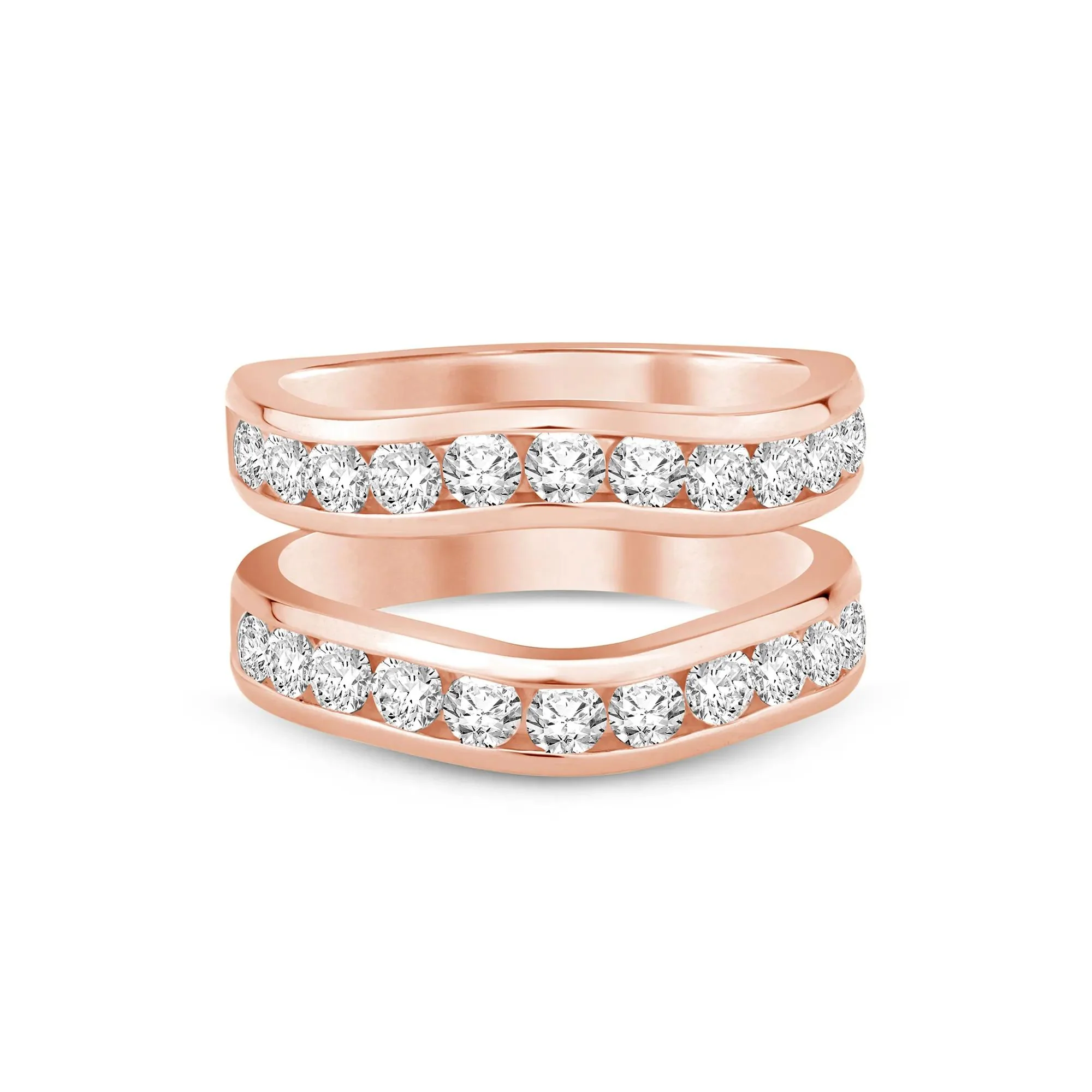 1/2 CT. Tw. Lab Grown Diamond Contour Insert 14K Rose Gold Ring Size 8.5 6mm