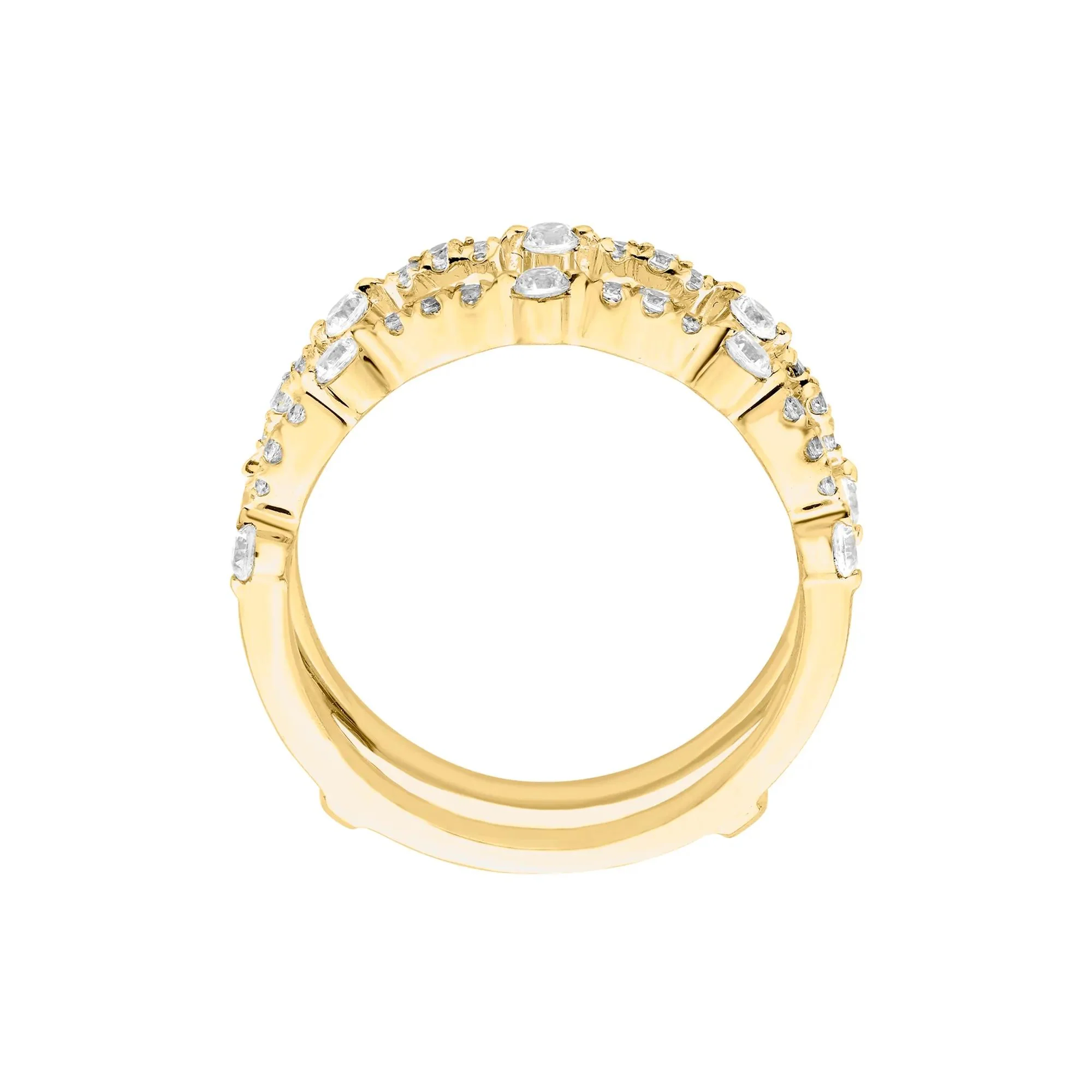 1/2 CT. Tw. Diamond Ring Enhancer 10K Yellow Gold Round Brilliant Cut Size 7 - Image 2