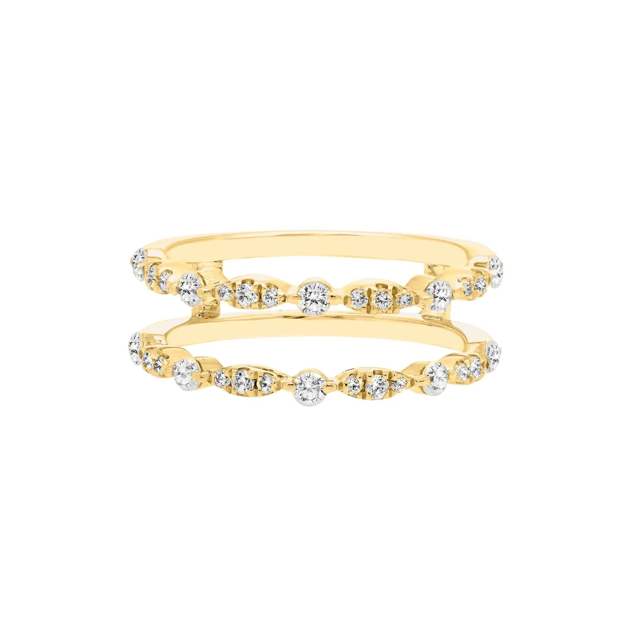 1/2 CT. Tw. Diamond Ring Enhancer 10K Yellow Gold Round Brilliant Cut Size 8